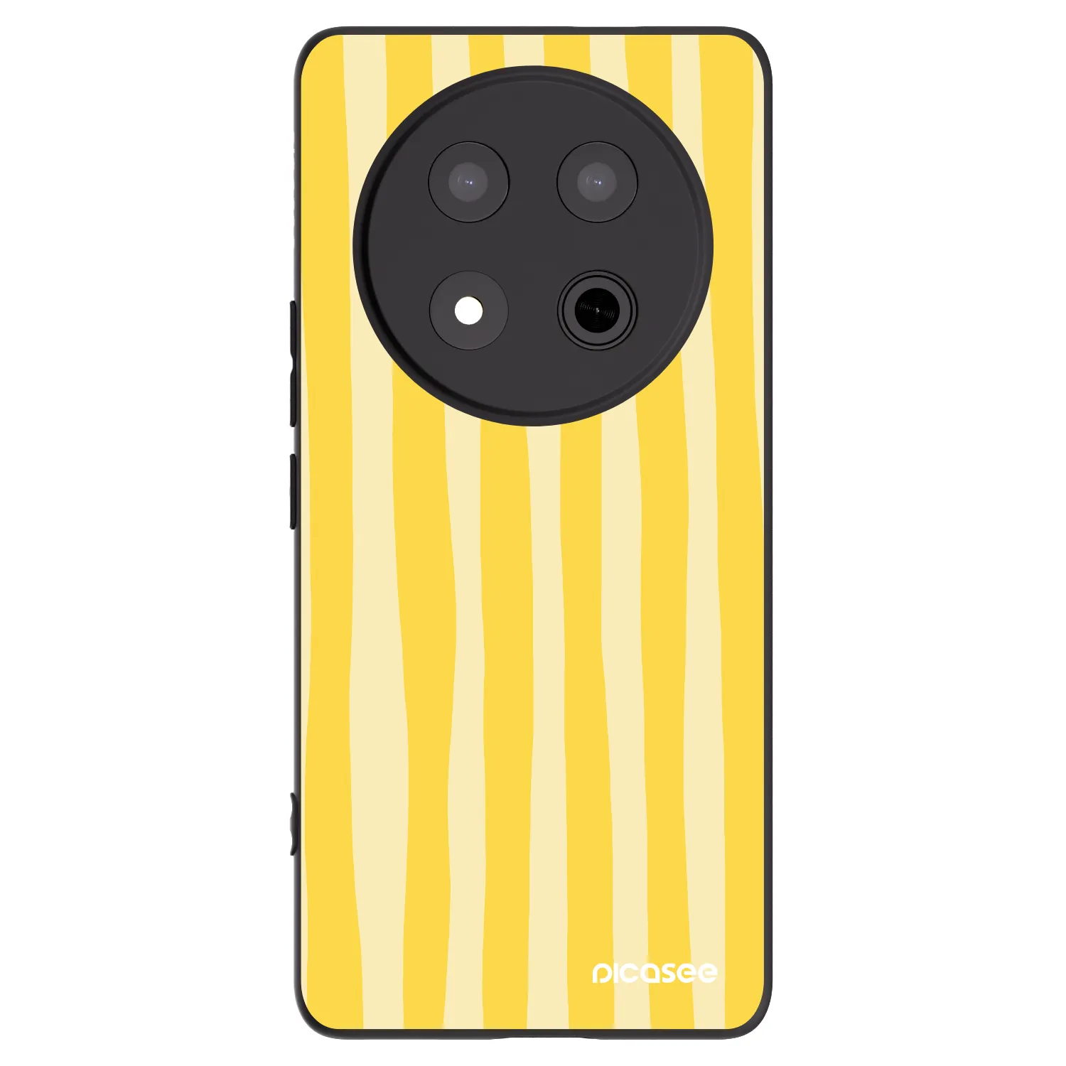 Picasee Μαύρη θήκη σιλικόνης για Honor Magic7 Lite 5G - Lines lemon