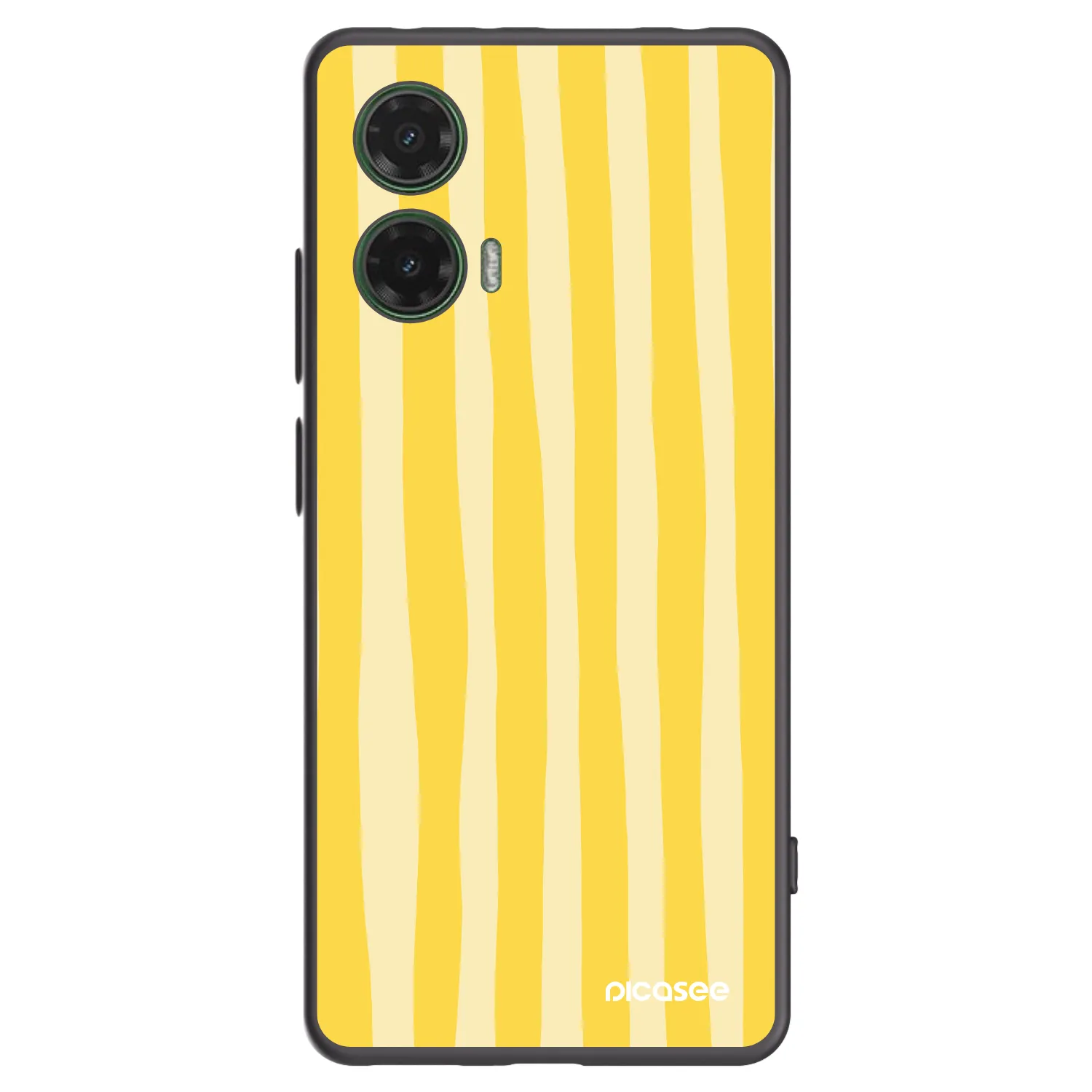 Picasee Μαύρη θήκη σιλικόνης για Motorola Moto G35 5G - Lines lemon