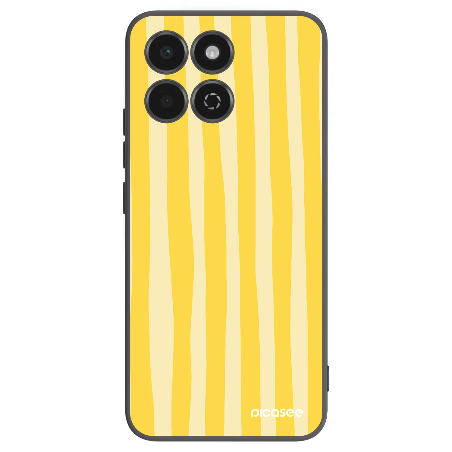 Picasee Μαύρη θήκη σιλικόνης για Honor 200 Smart 5G - Lines lemon