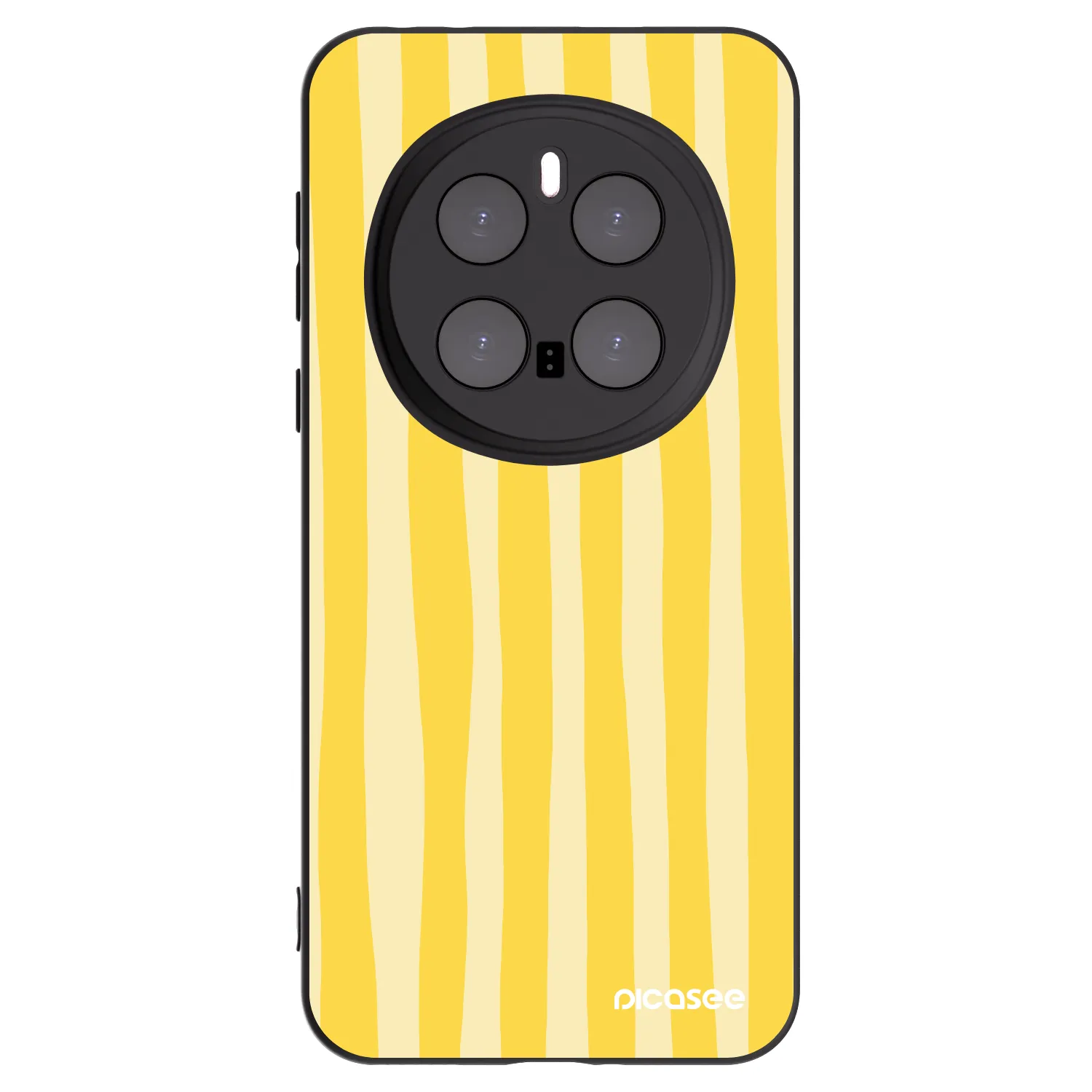 Picasee Μαύρη θήκη σιλικόνης για Honor Magic7 Pro 5G - Lines lemon