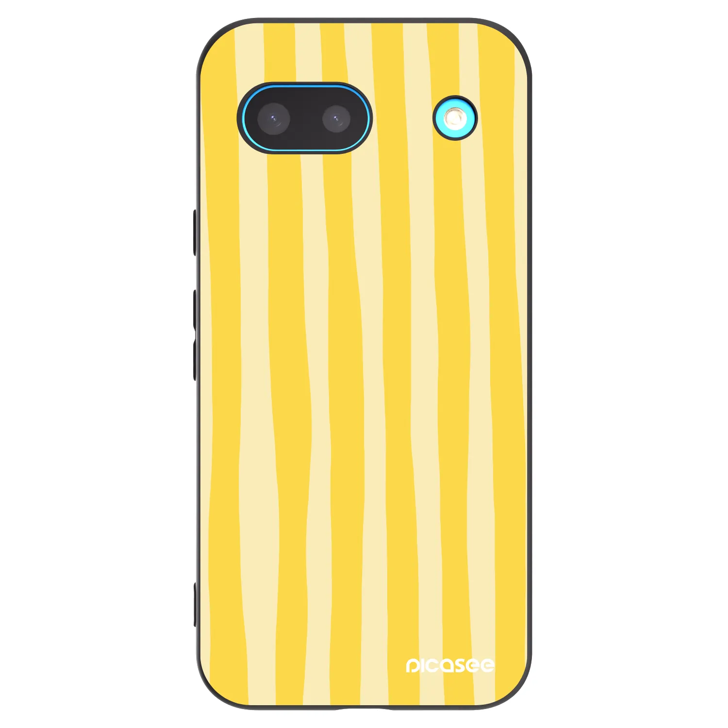 Picasee Μαύρη θήκη σιλικόνης για Google Pixel 8 - Lines lemon