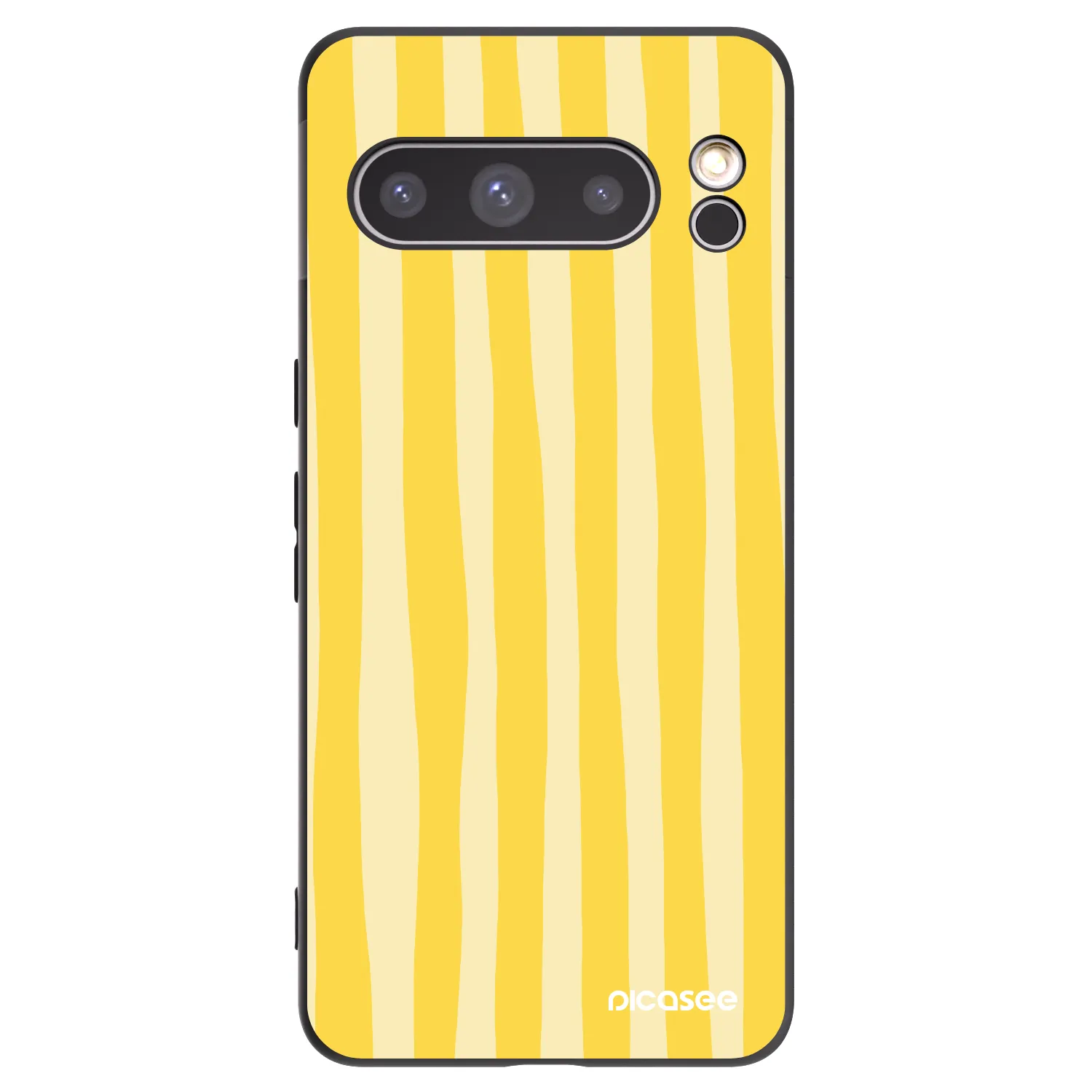 Picasee Μαύρη θήκη σιλικόνης για Google Pixel 8 Pro - Lines lemon