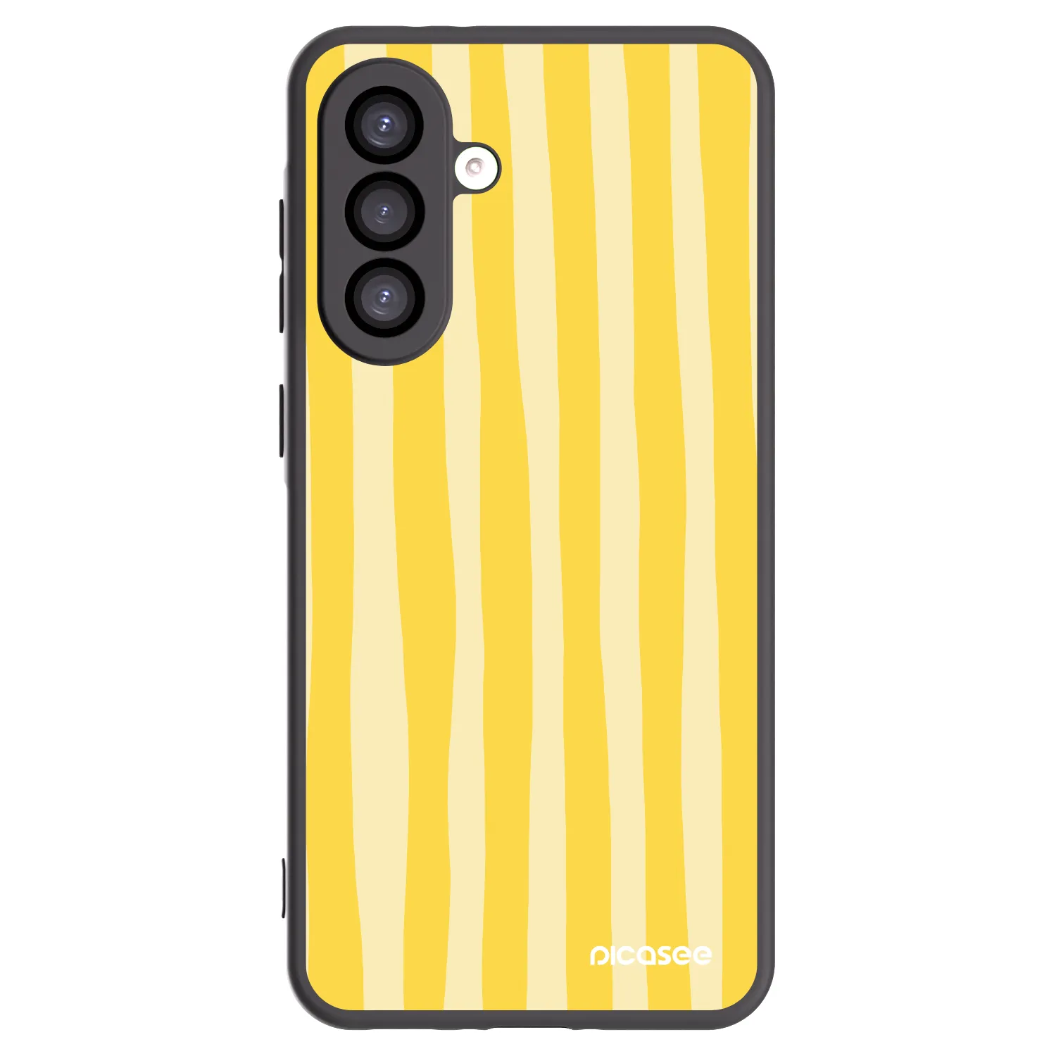 Picasee Μαύρη θήκη σιλικόνης για Samsung Galaxy A26 5G A266B - Lines lemon