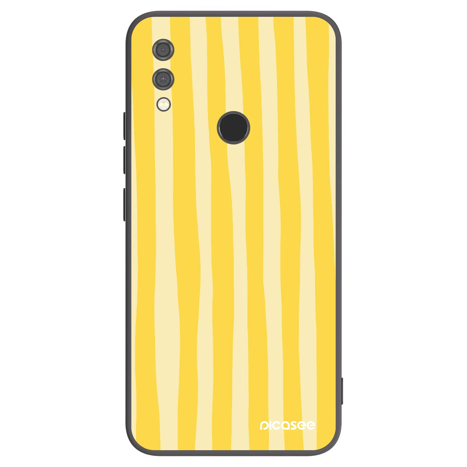 Picasee Μαύρη θήκη σιλικόνης για Xiaomi Redmi Note 7 - Lines lemon