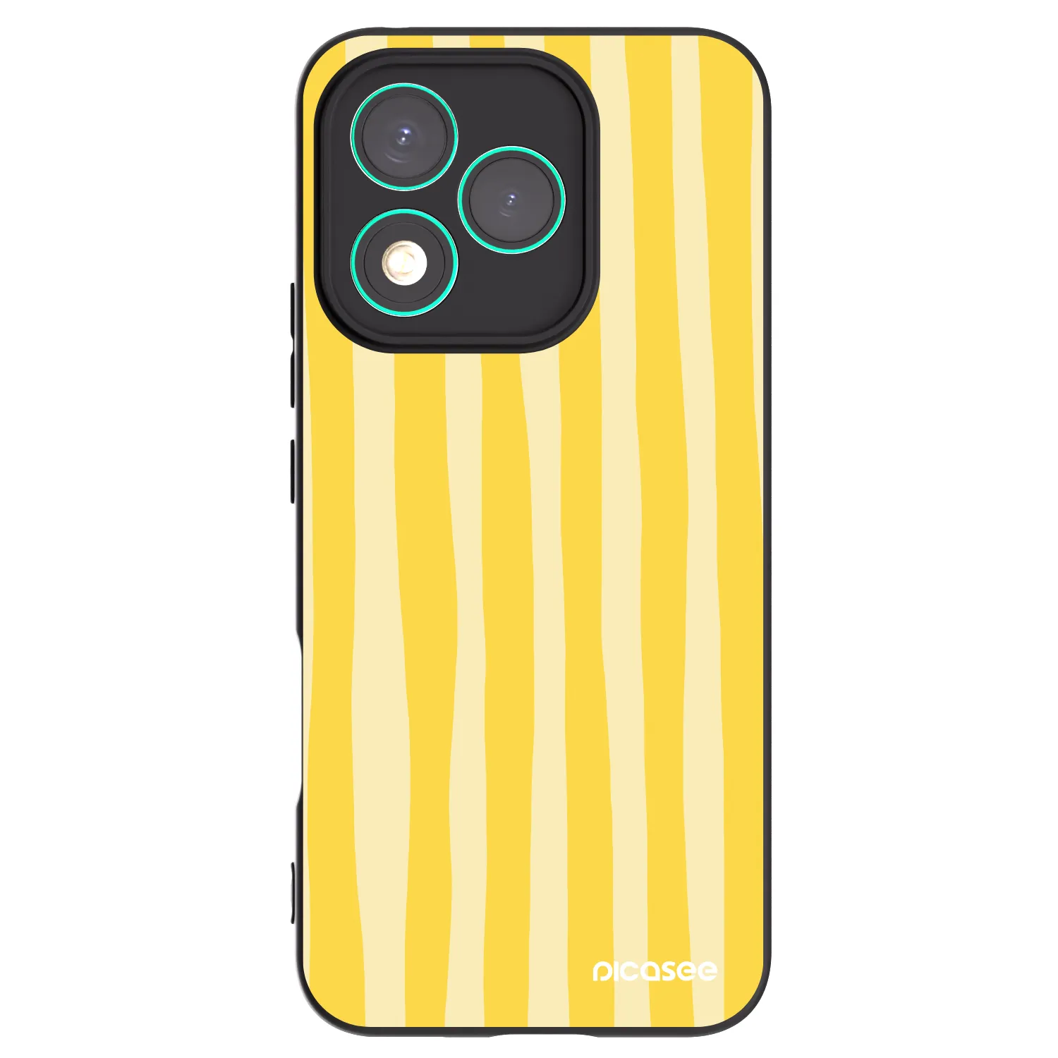 Picasee Μαύρη θήκη σιλικόνης για Honor 400 Lite 5G - Lines lemon