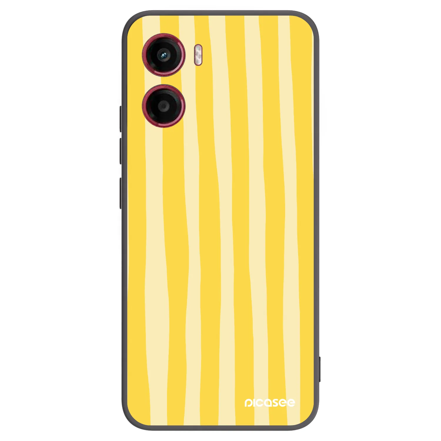 Picasee Μαύρη θήκη σιλικόνης για Motorola Moto G05 - Lines lemon