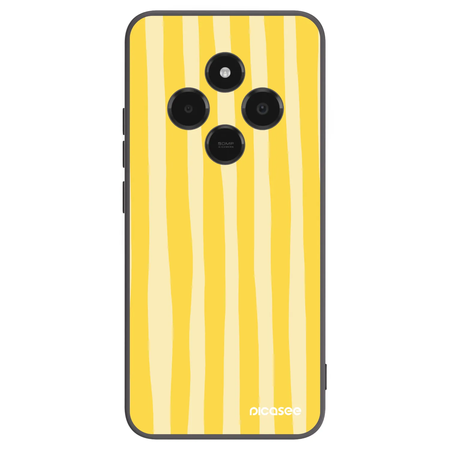 Picasee Μαύρη θήκη σιλικόνης για Xiaomi Poco C75 - Lines lemon