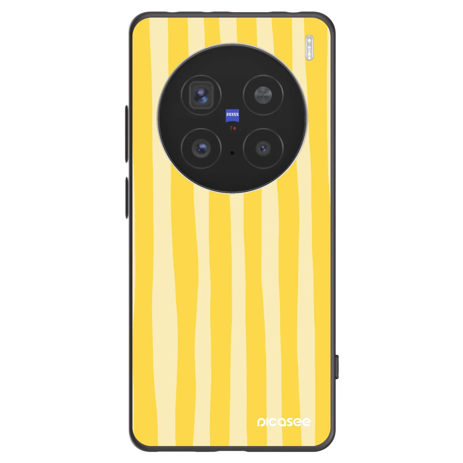 Picasee Μαύρη θήκη σιλικόνης για Vivo X200 Pro - Lines lemon