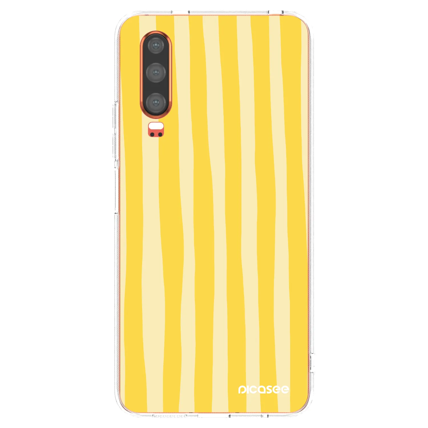 Picasee διαφανής θήκη σιλικόνης Huawei P30 - Lines lemon