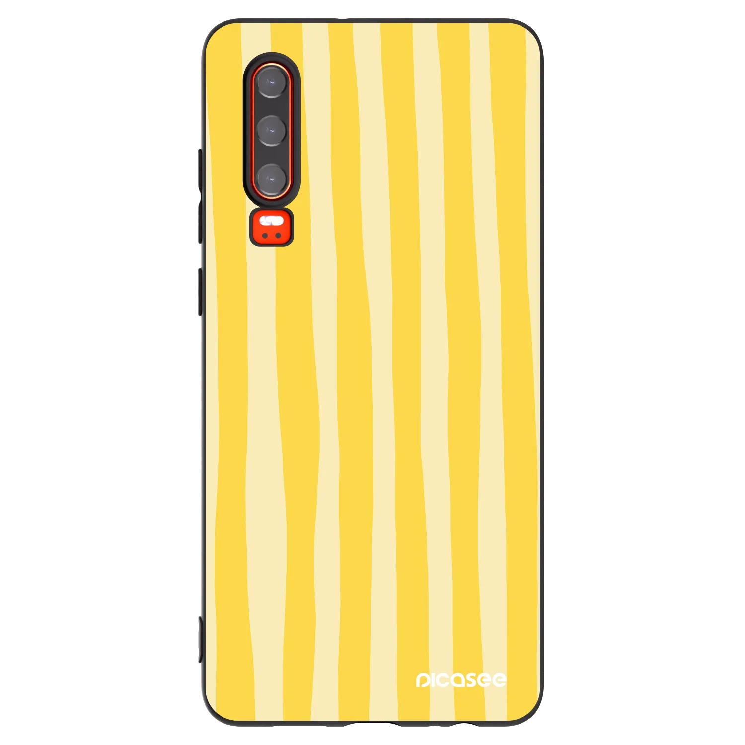 Picasee Μαύρη θήκη σιλικόνης για Huawei P30 - Lines lemon
