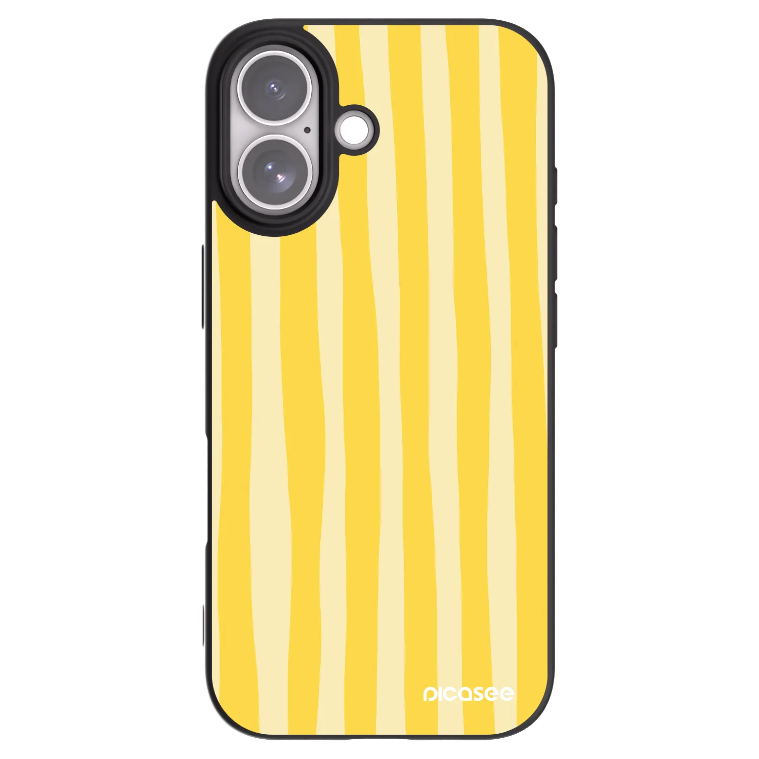 Picasee Μαύρη θήκη σιλικόνης για Apple iPhone 17 - Lines lemon