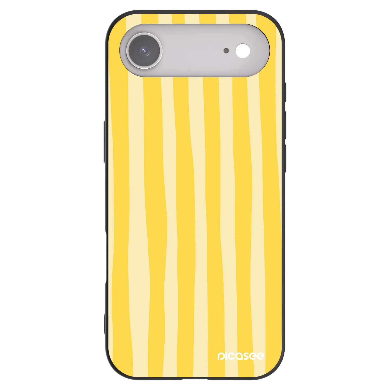 Picasee Μαύρη θήκη σιλικόνης για Apple iPhone Air - Lines lemon