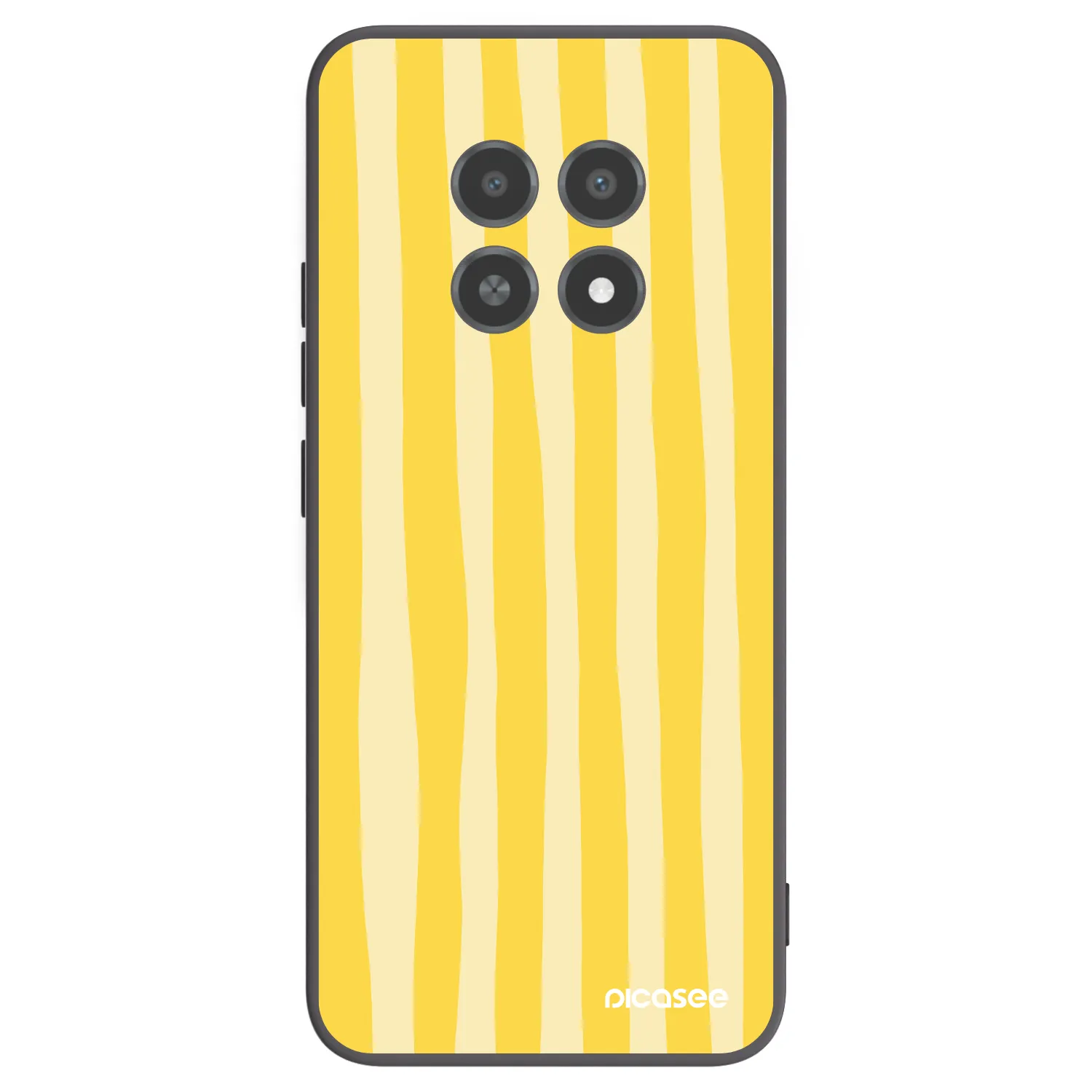 Picasee Μαύρη θήκη σιλικόνης για Realme 12X - Lines lemon