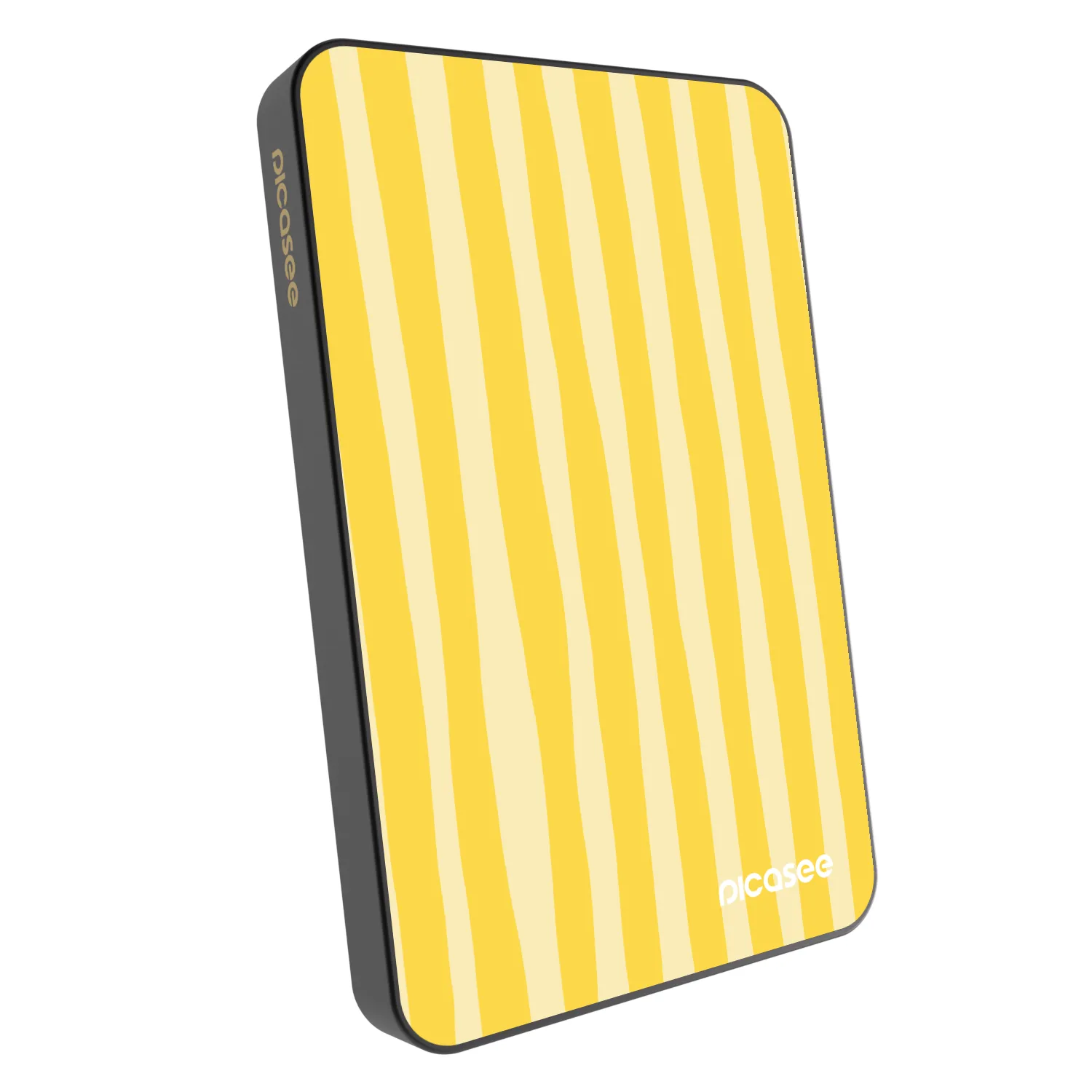 Picasee Powerbank με MagSafe 5 000 mAh Γκρί - Lines lemon
