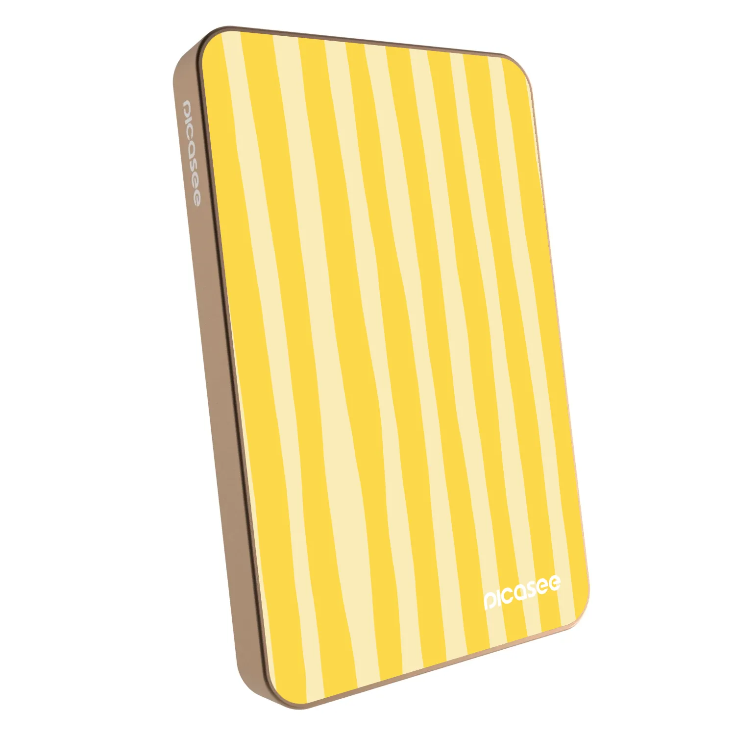 Picasee Powerbank με MagSafe 5 000 mAh Χρυσαφένιος - Lines lemon