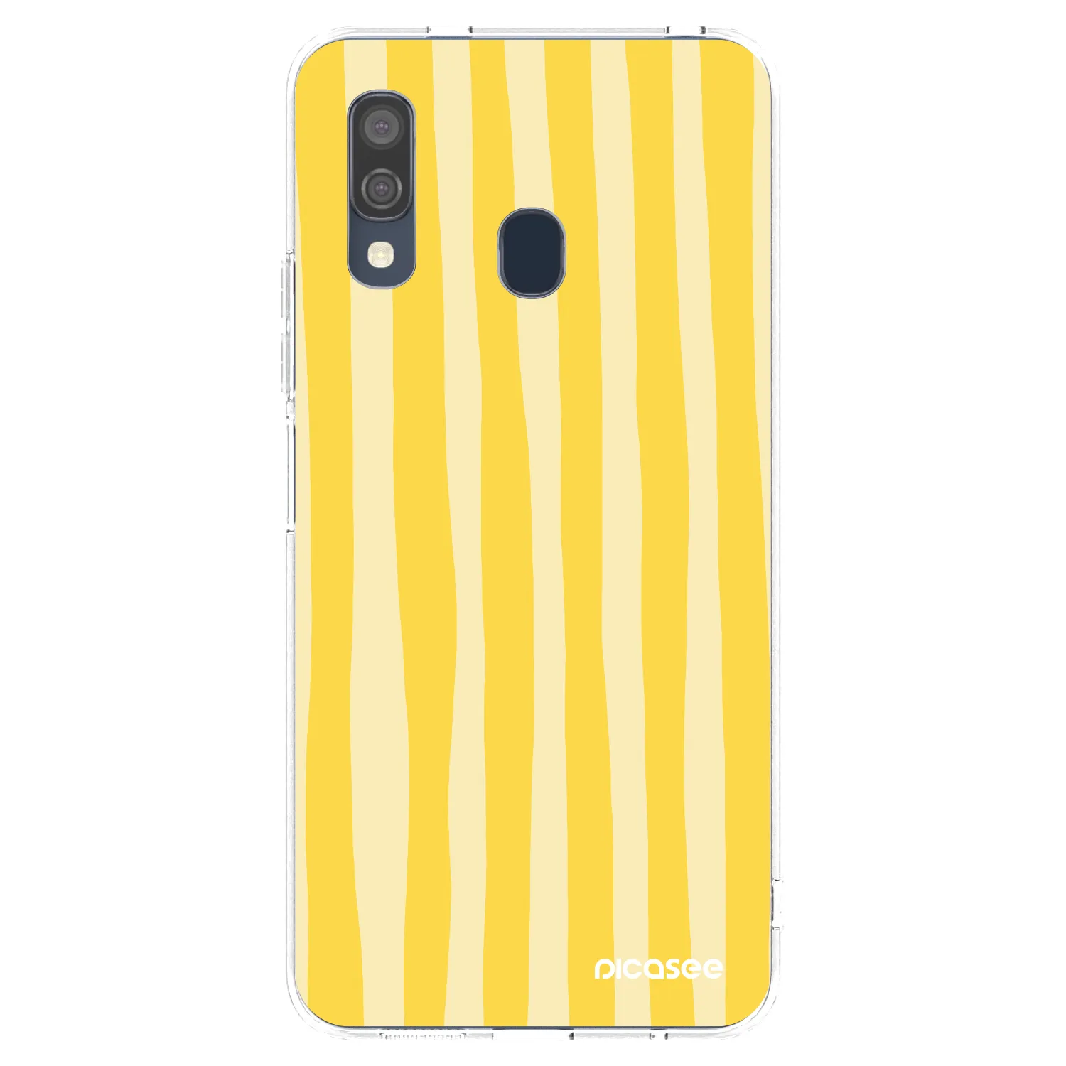 Picasee διαφανής θήκη σιλικόνης Samsung Galaxy A40 A405F - Lines lemon