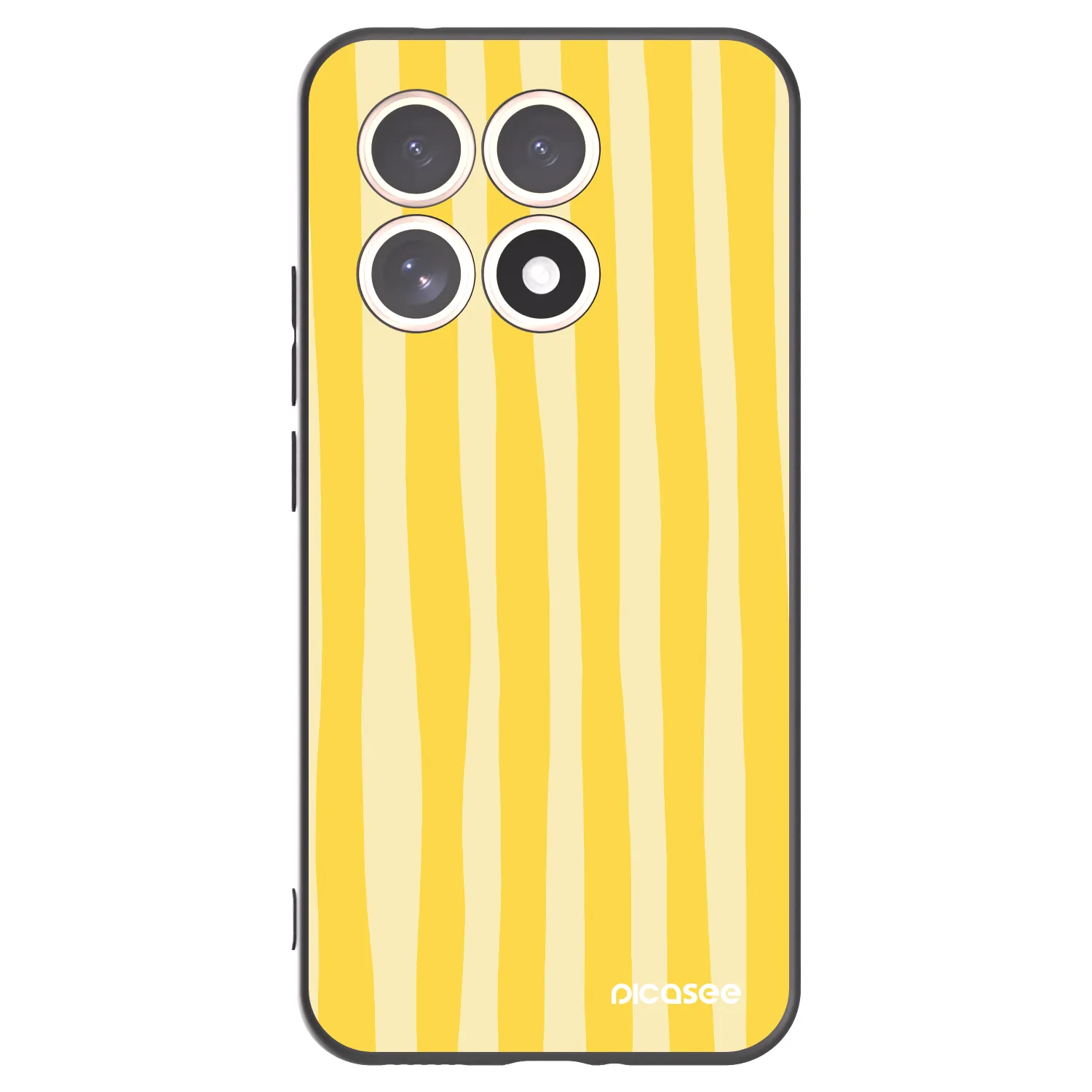 Picasee Μαύρη θήκη σιλικόνης για Xiaomi 15T - Lines lemon