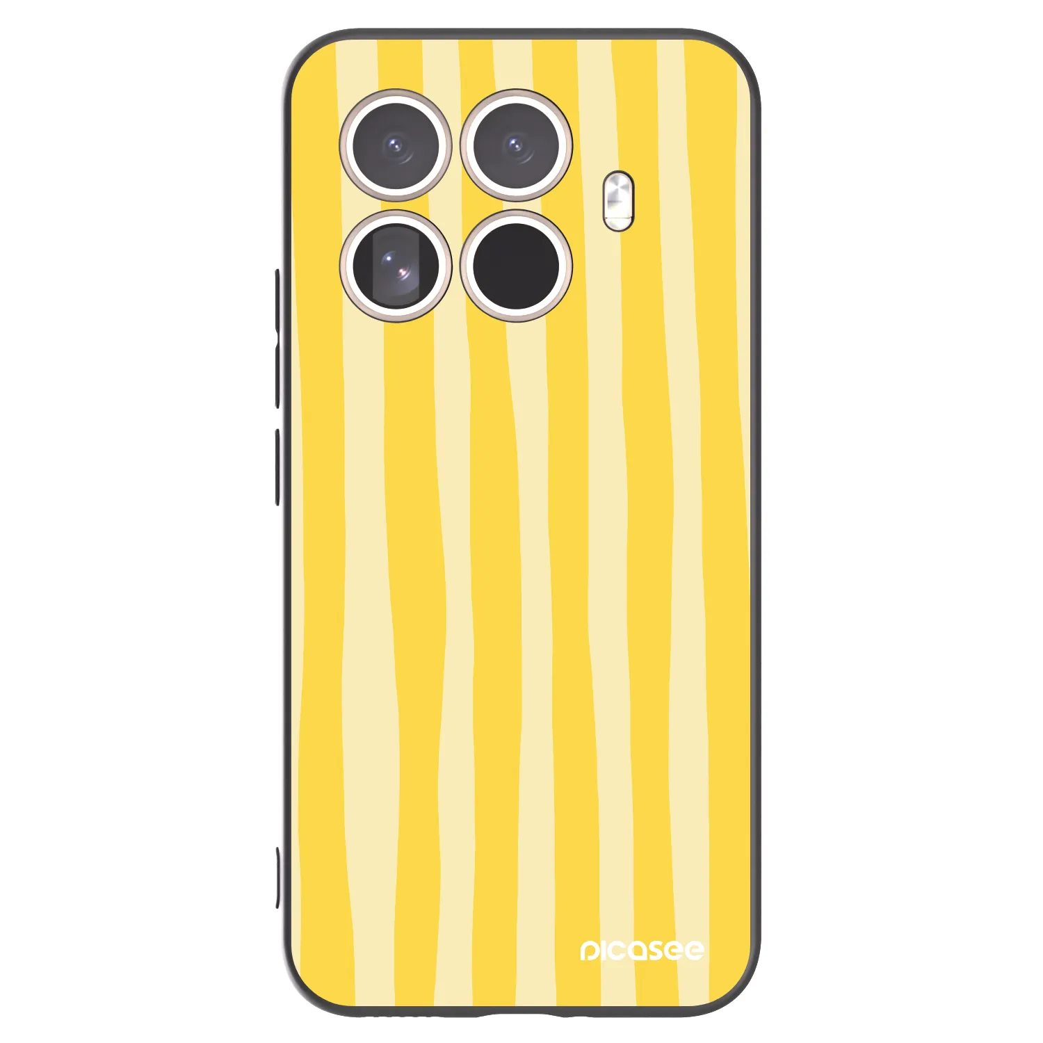 Picasee Μαύρη θήκη σιλικόνης για Xiaomi 15T Pro - Lines lemon