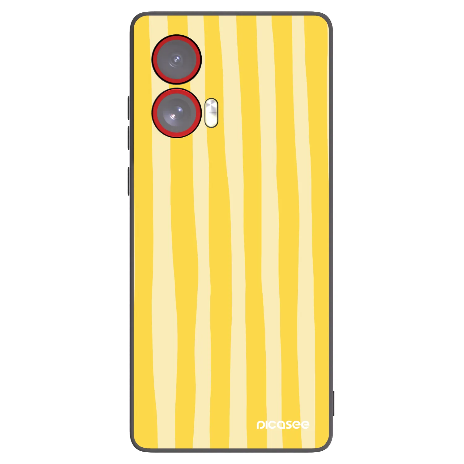 Picasee Μαύρη θήκη σιλικόνης για Motorola Edge 50 Fusion - Lines lemon