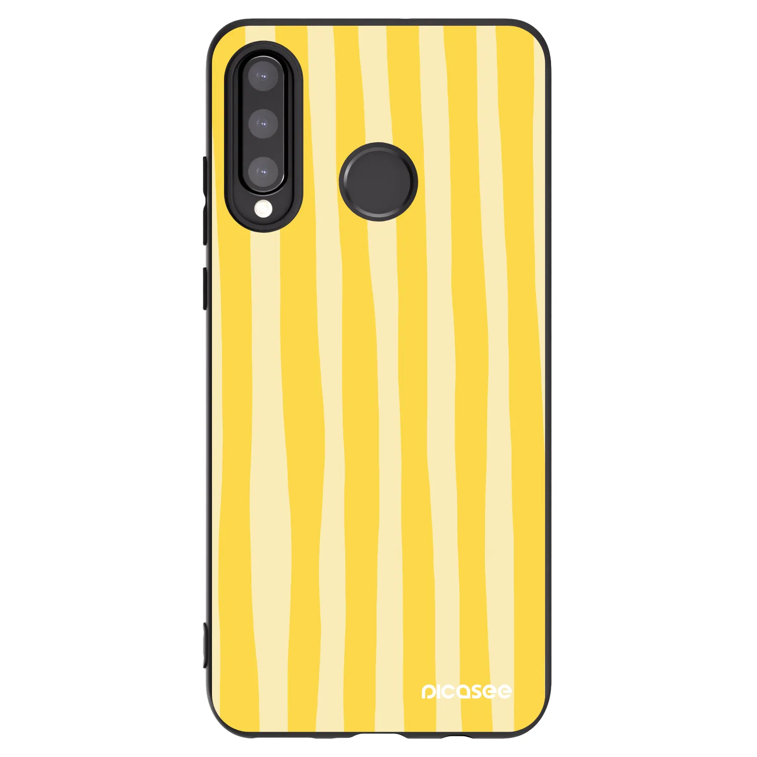 Picasee Μαύρη θήκη σιλικόνης για Huawei P30 Lite - Lines lemon