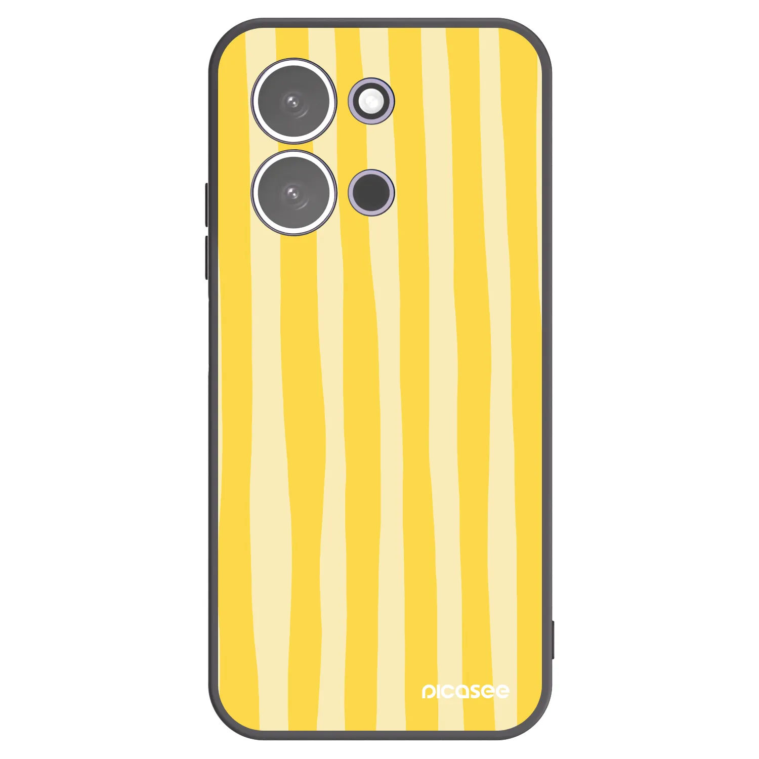 Picasee Μαύρη θήκη σιλικόνης για Xiaomi Redmi 15C 5G - Lines lemon