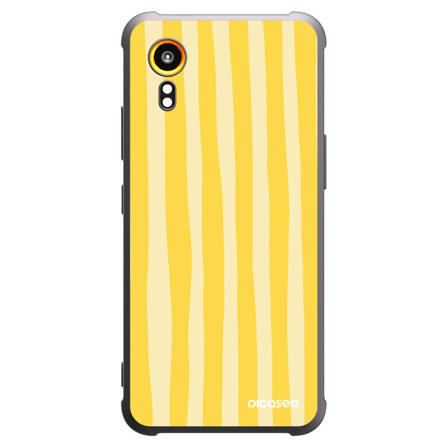 Picasee Μαύρη θήκη σιλικόνης για Samsung Galaxy XCover 7 - Lines lemon