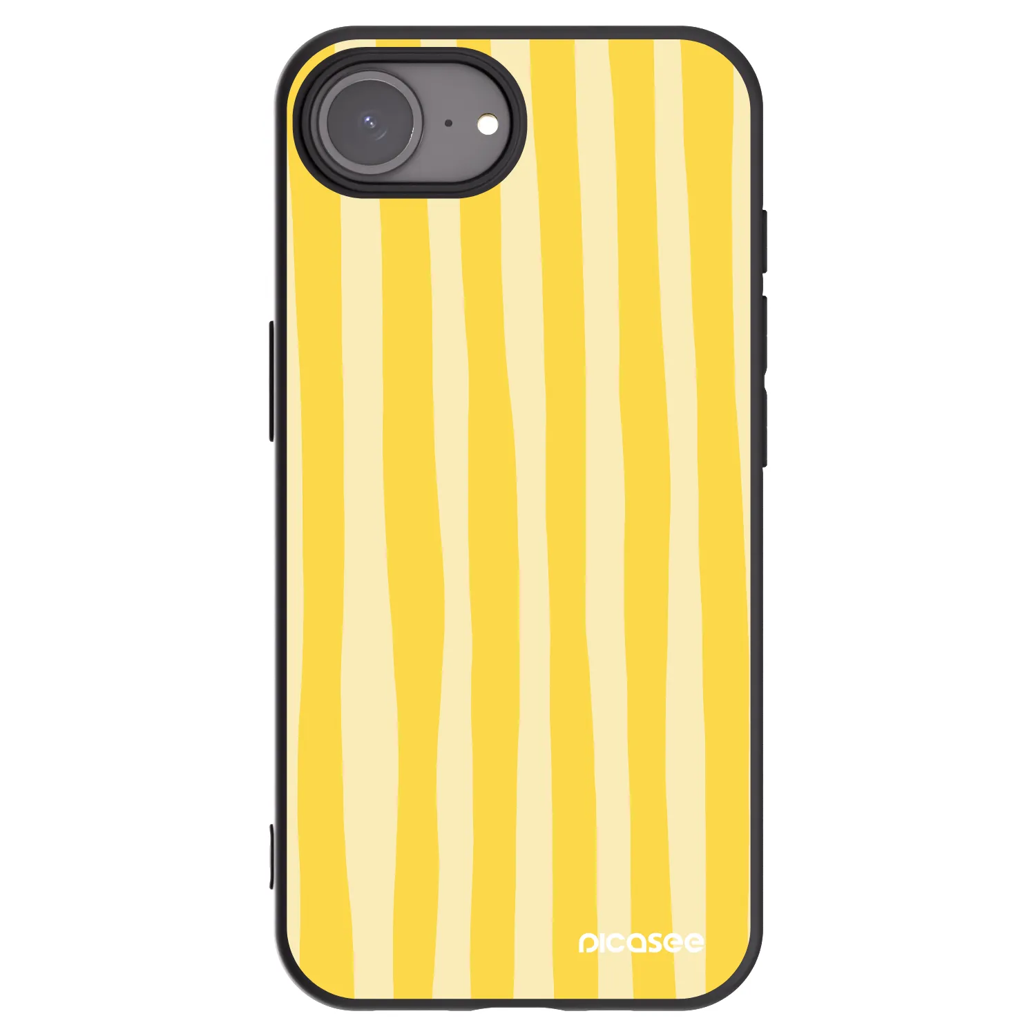 Picasee Μαύρη θήκη σιλικόνης για Apple iPhone 17e - Lines lemon