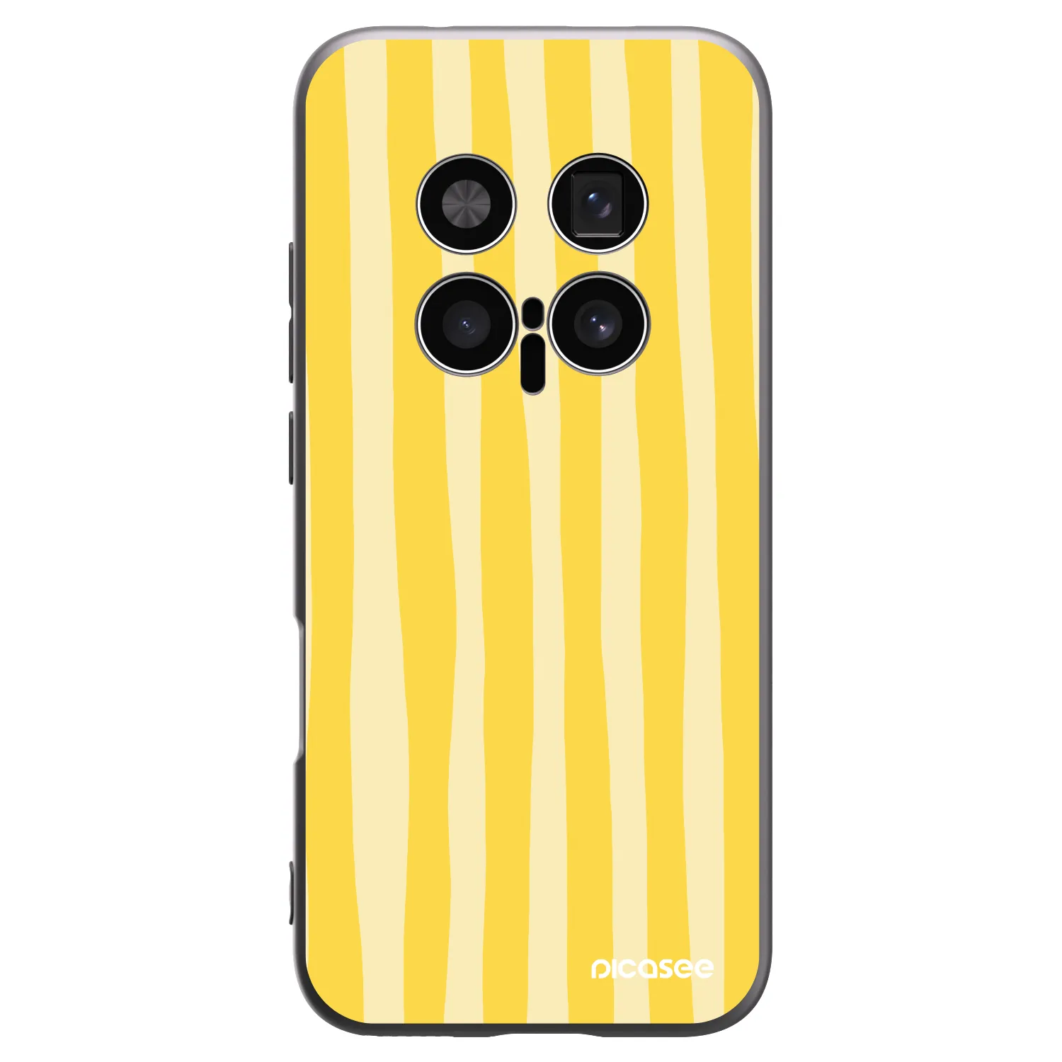 Picasee Μαύρη θήκη σιλικόνης για Honor Magic8 Pro 5G - Lines lemon