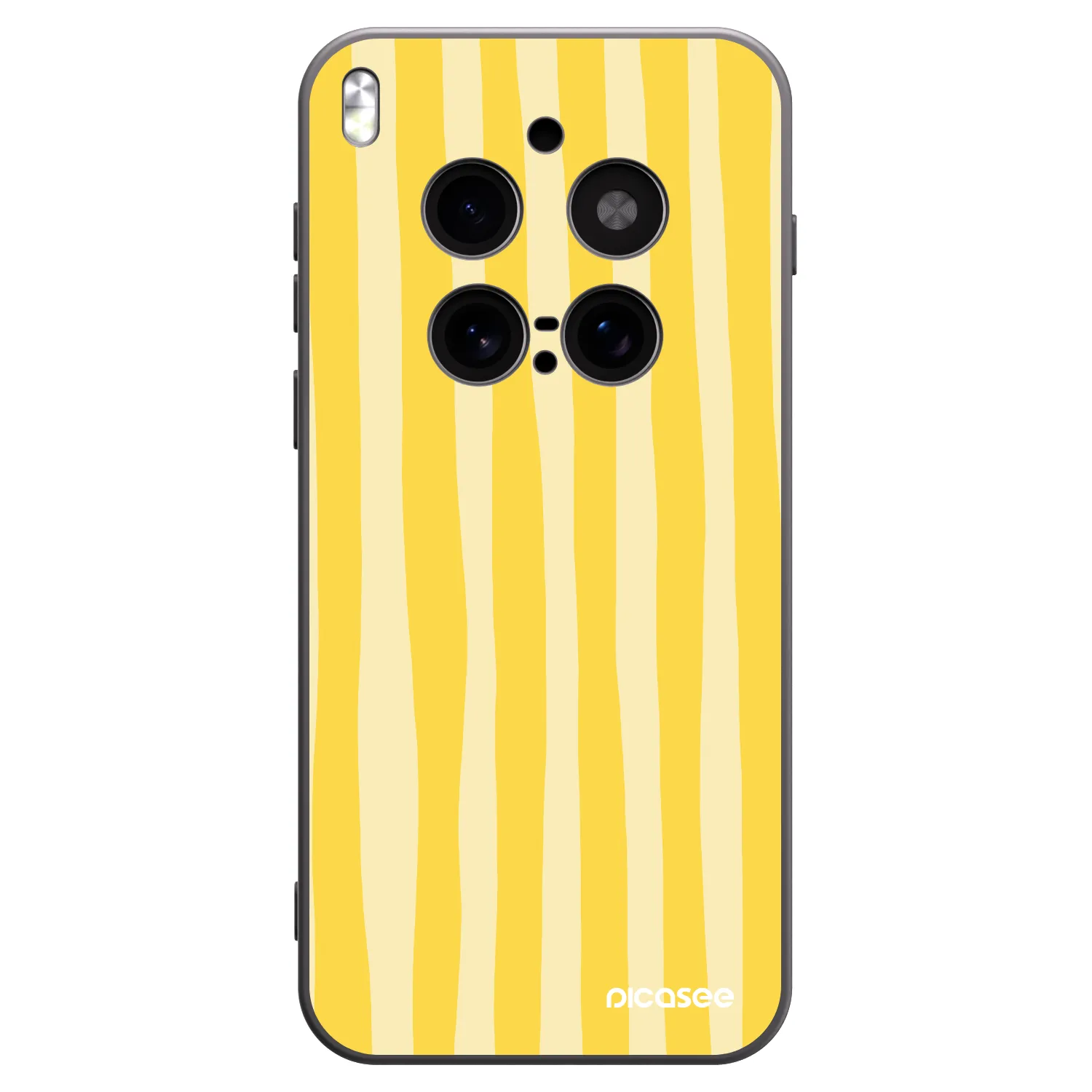 Picasee Μαύρη θήκη σιλικόνης για Vivo X300 Pro - Lines lemon
