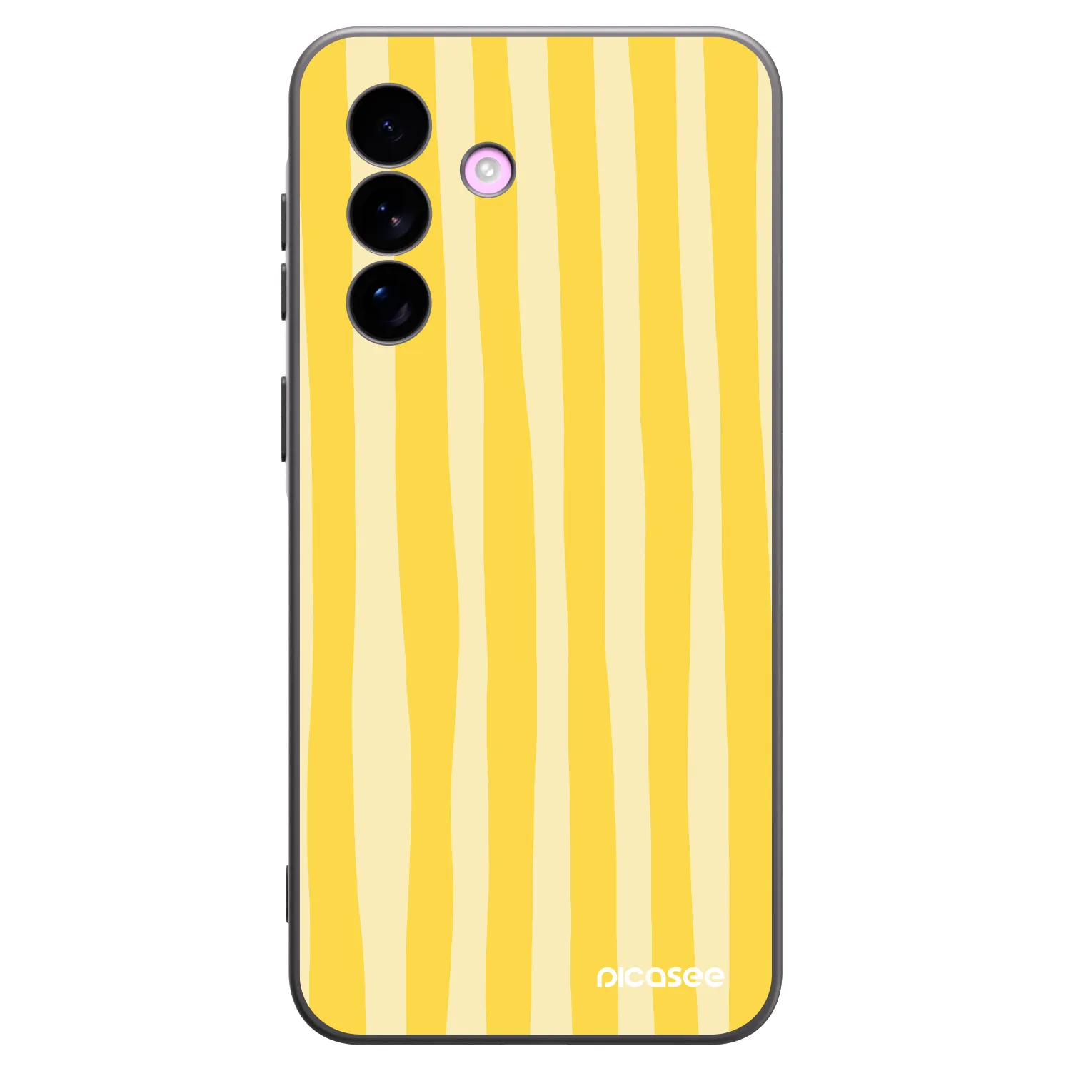 Picasee Μαύρη θήκη σιλικόνης για Samsung Galaxy A57 5G - Lines lemon