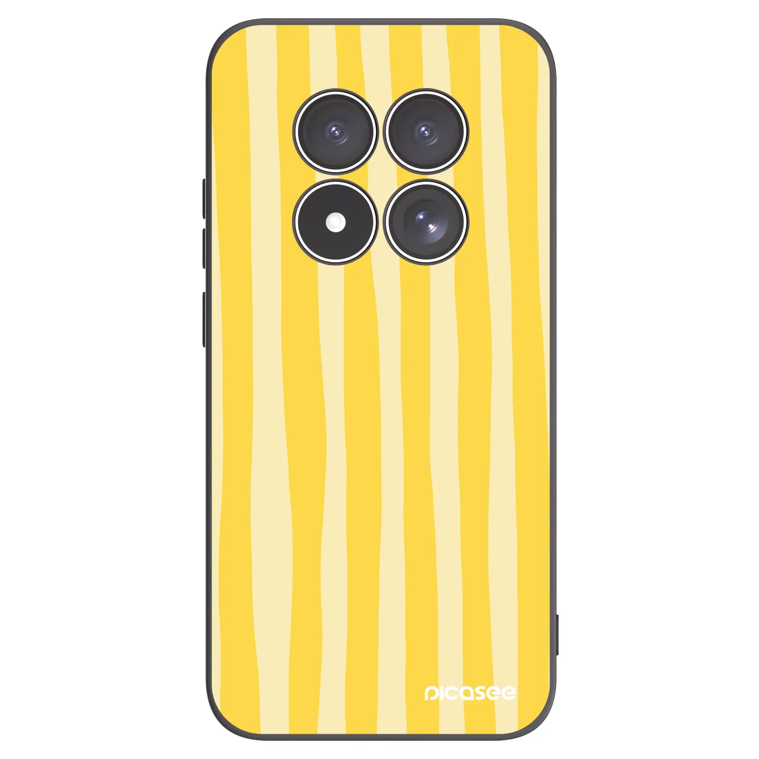 Picasee Μαύρη θήκη σιλικόνης για Xiaomi Redmi Note 15 Pro 5G - Lines lemon