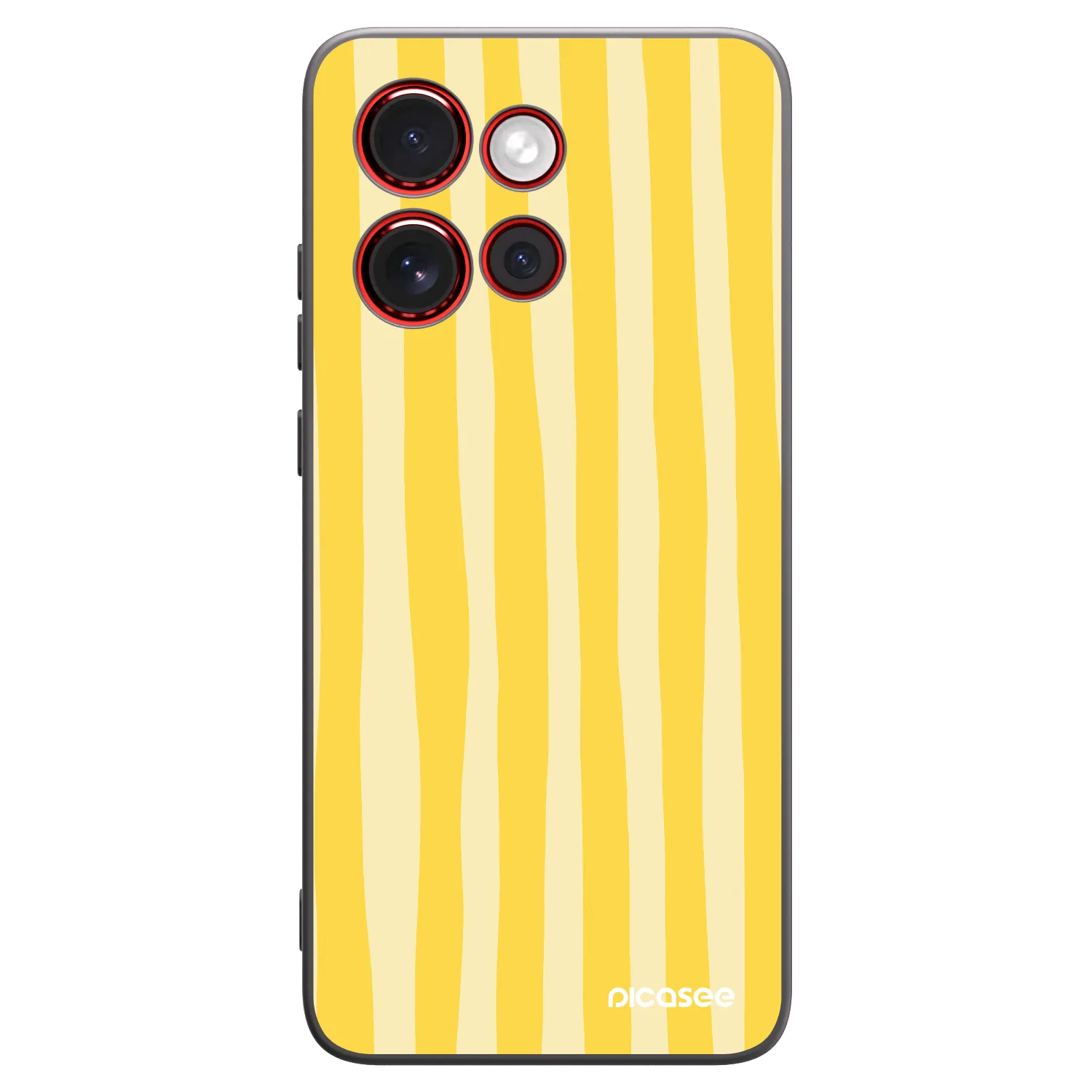 Picasee Μαύρη θήκη σιλικόνης για Motorola Edge 60 Neo 5G - Lines lemon