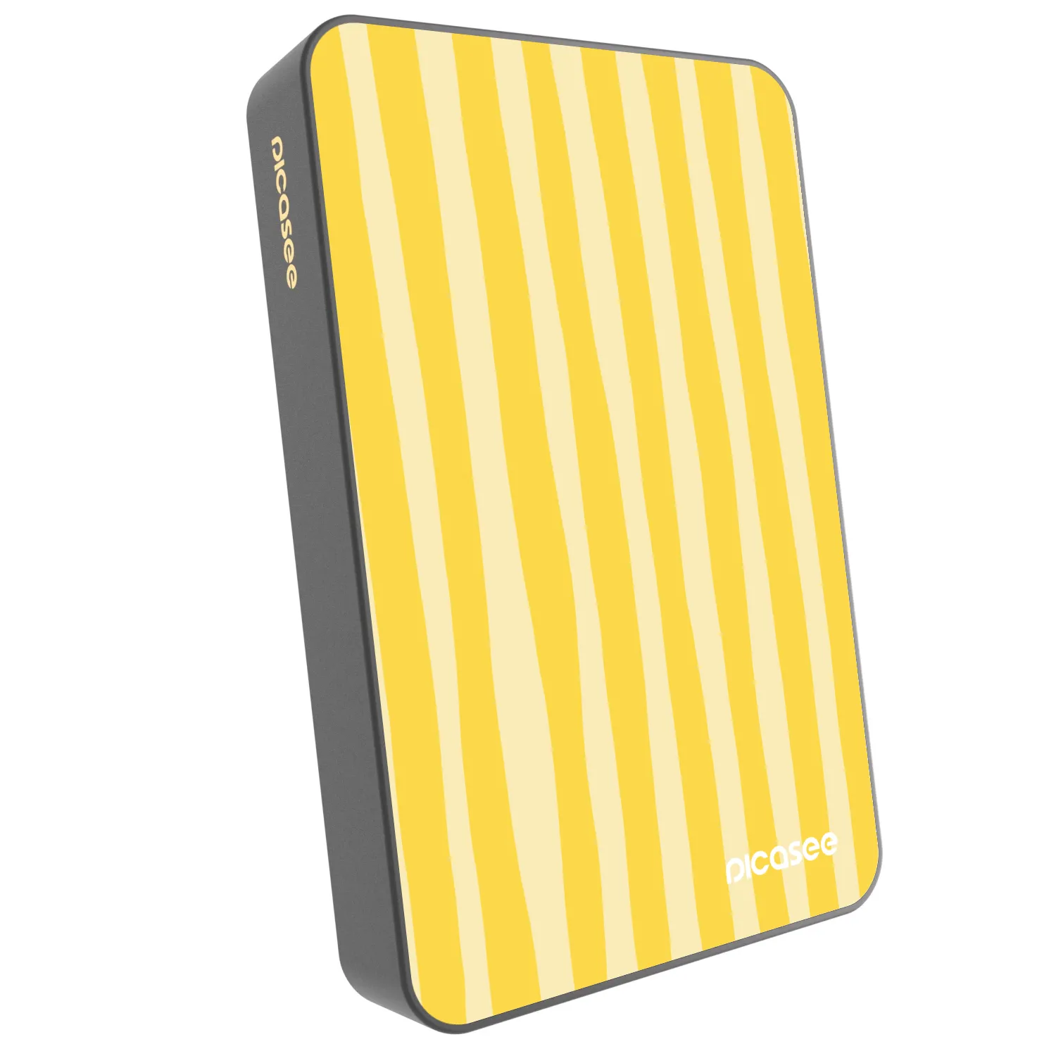 Picasee Powerbank με MagSafe 10 000 mAh Γκρί - Lines lemon