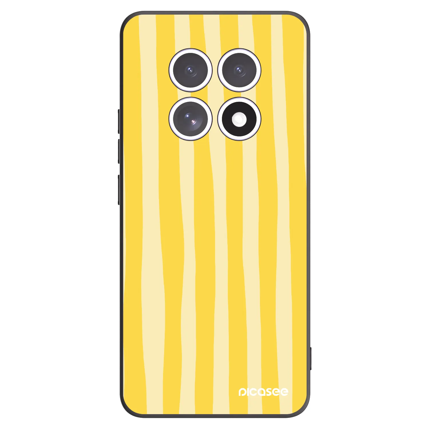 Picasee Μαύρη θήκη σιλικόνης για Xiaomi Redmi Note 15 5G - Lines lemon