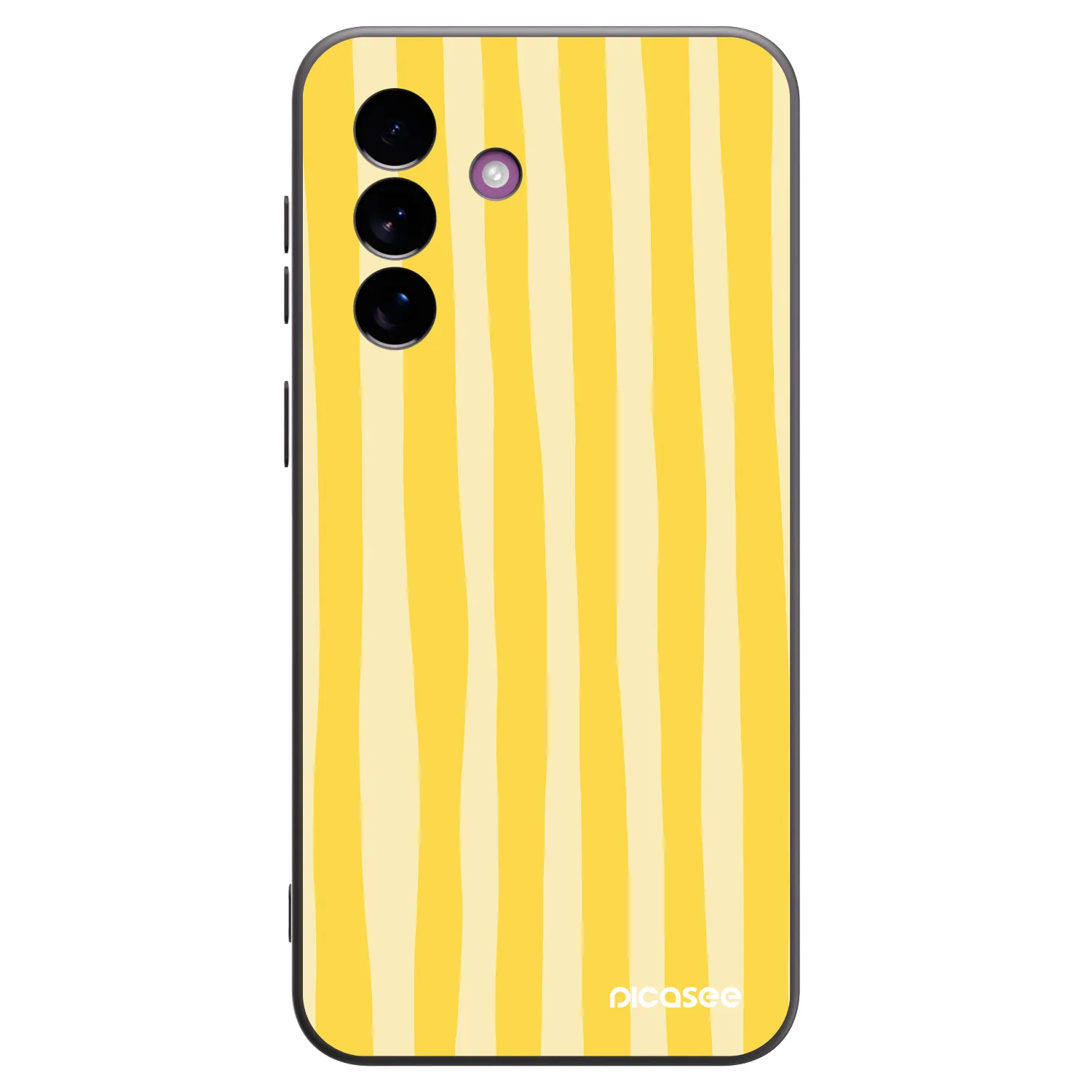 Picasee Μαύρη θήκη σιλικόνης για Samsung Galaxy A37 - Lines lemon