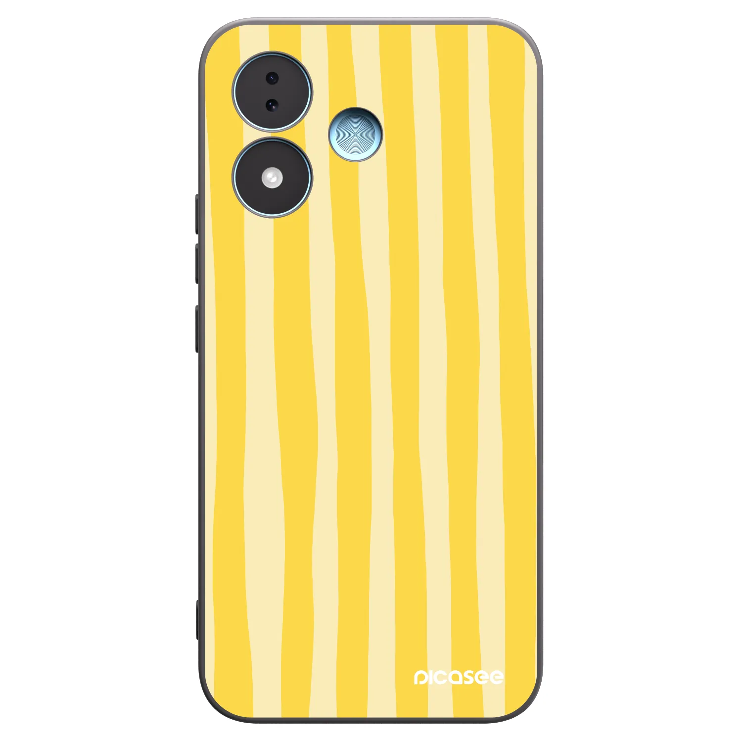 Picasee Μαύρη θήκη σιλικόνης για Xiaomi Redmi Note 17 5G - Lines lemon