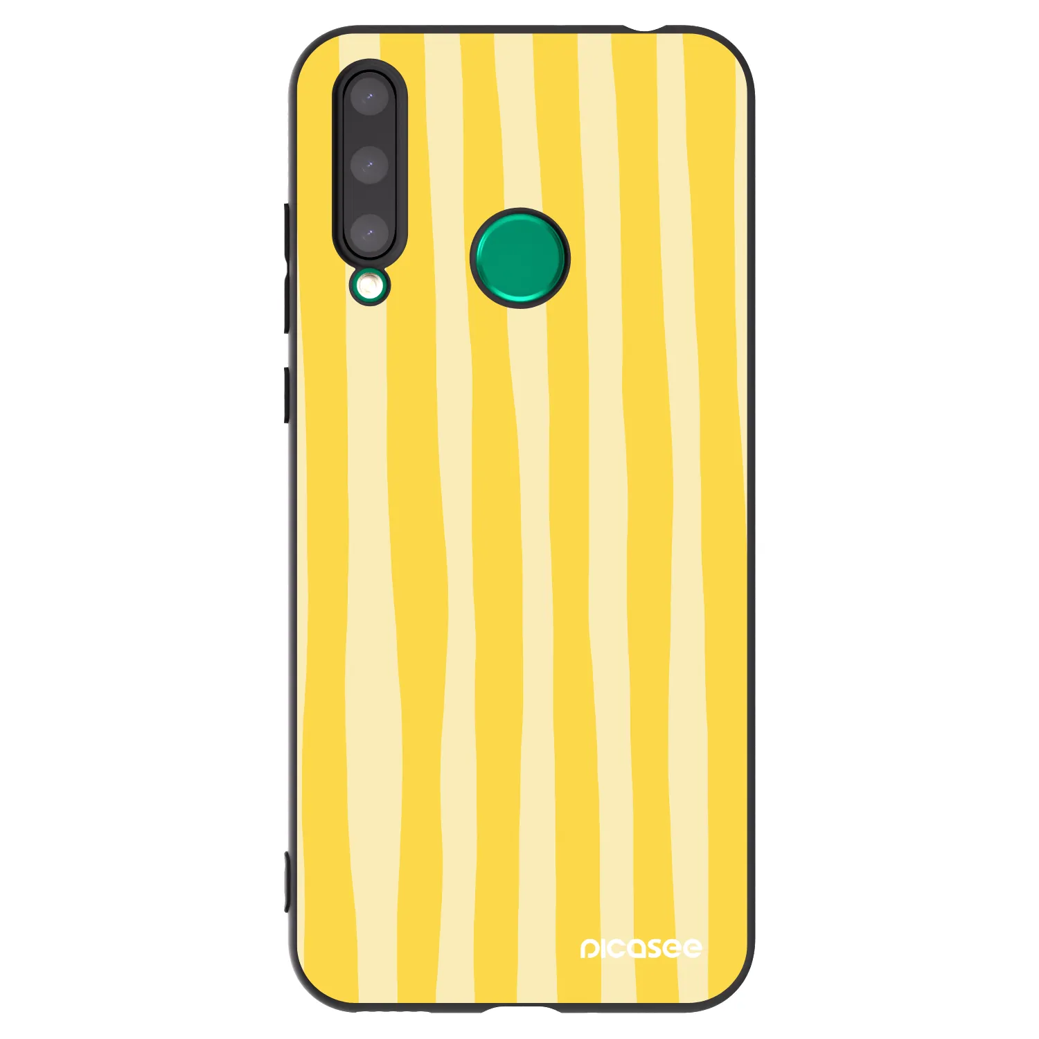 Picasee Μαύρη θήκη σιλικόνης για Honor 20 Lite - Lines lemon