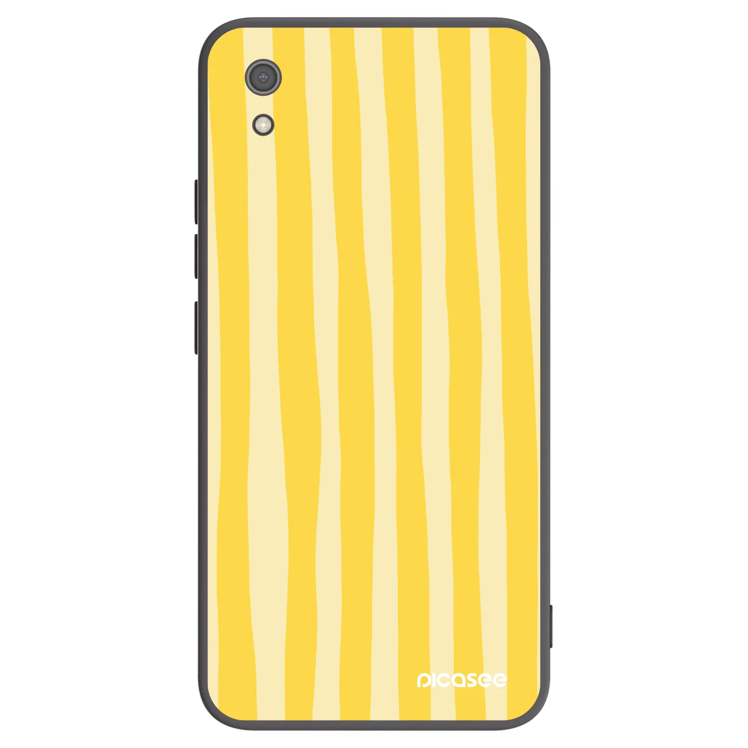 Picasee Μαύρη θήκη σιλικόνης για Xiaomi Redmi 7A - Lines lemon