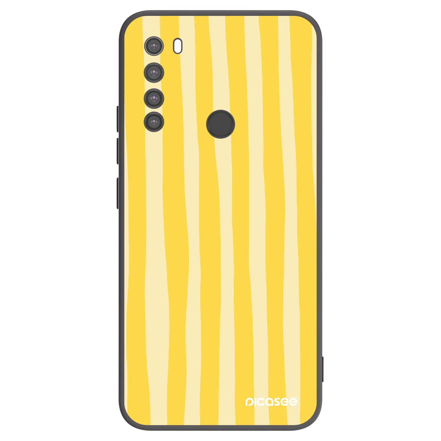 Picasee Μαύρη θήκη σιλικόνης για Xiaomi Redmi Note 8 - Lines lemon