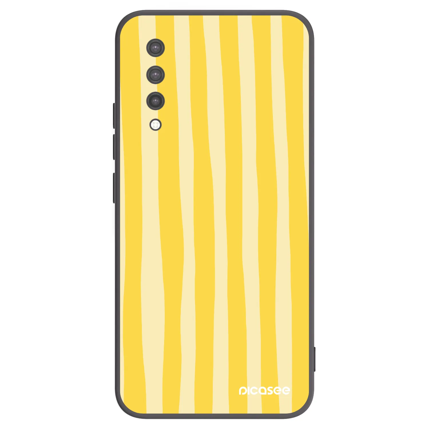 Picasee Μαύρη θήκη σιλικόνης για Xiaomi Mi 9 Lite - Lines lemon
