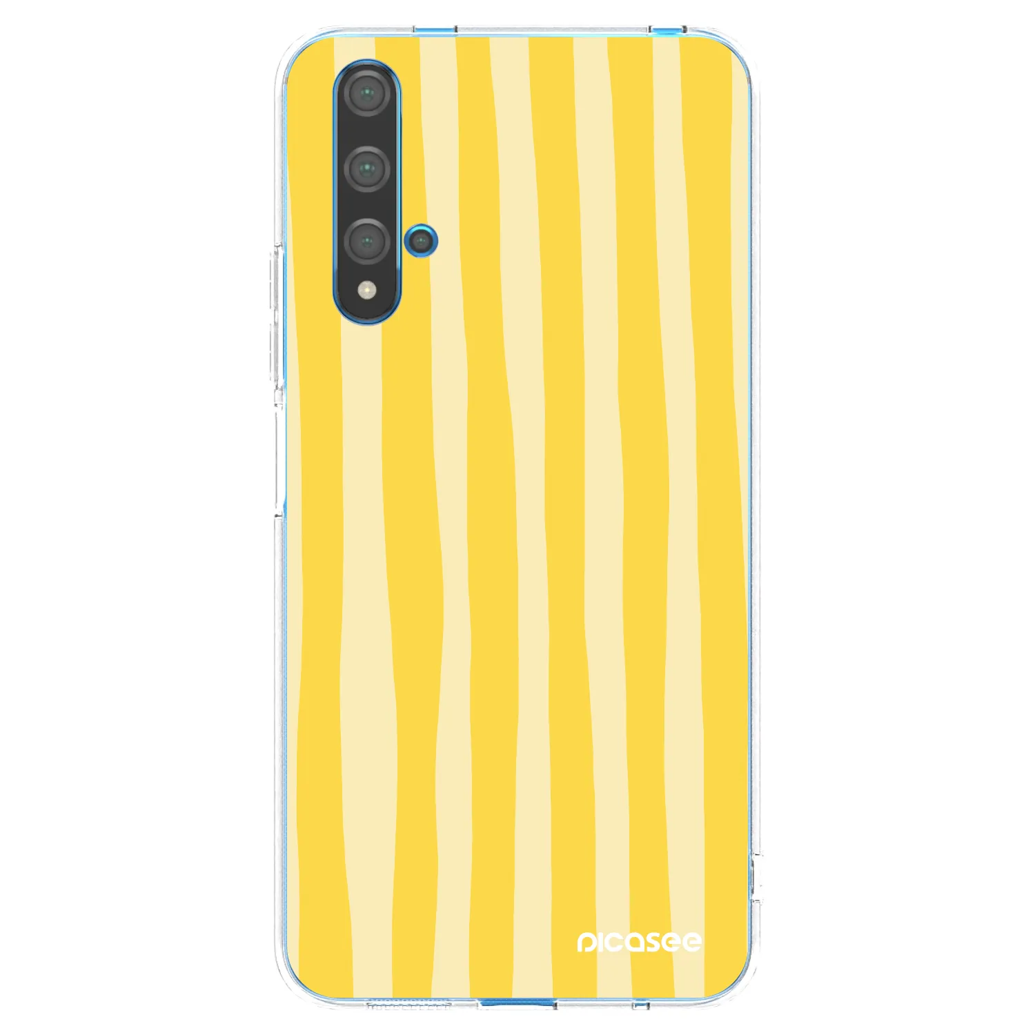 Picasee διαφανής θήκη σιλικόνης Huawei Nova 5T - Lines lemon