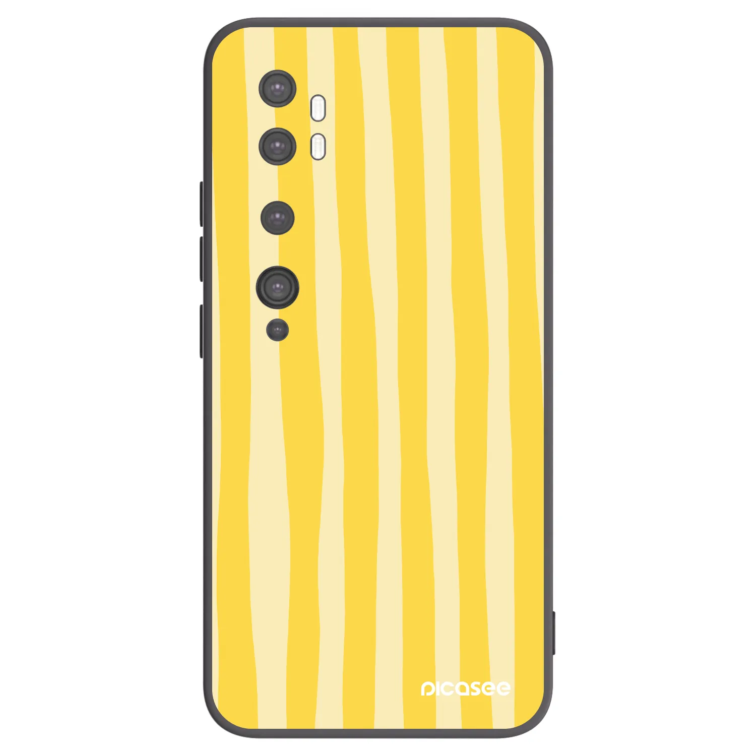 Picasee Μαύρη θήκη σιλικόνης για Xiaomi Mi Note 10 (Pro) - Lines lemon