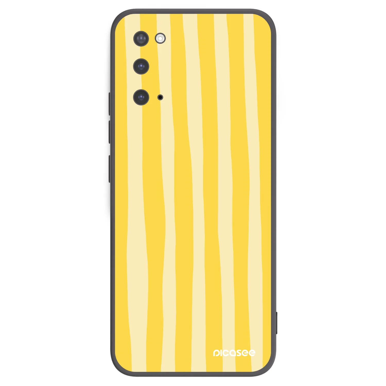 Picasee Μαύρη θήκη σιλικόνης για Samsung Galaxy S20 G980F - Lines lemon