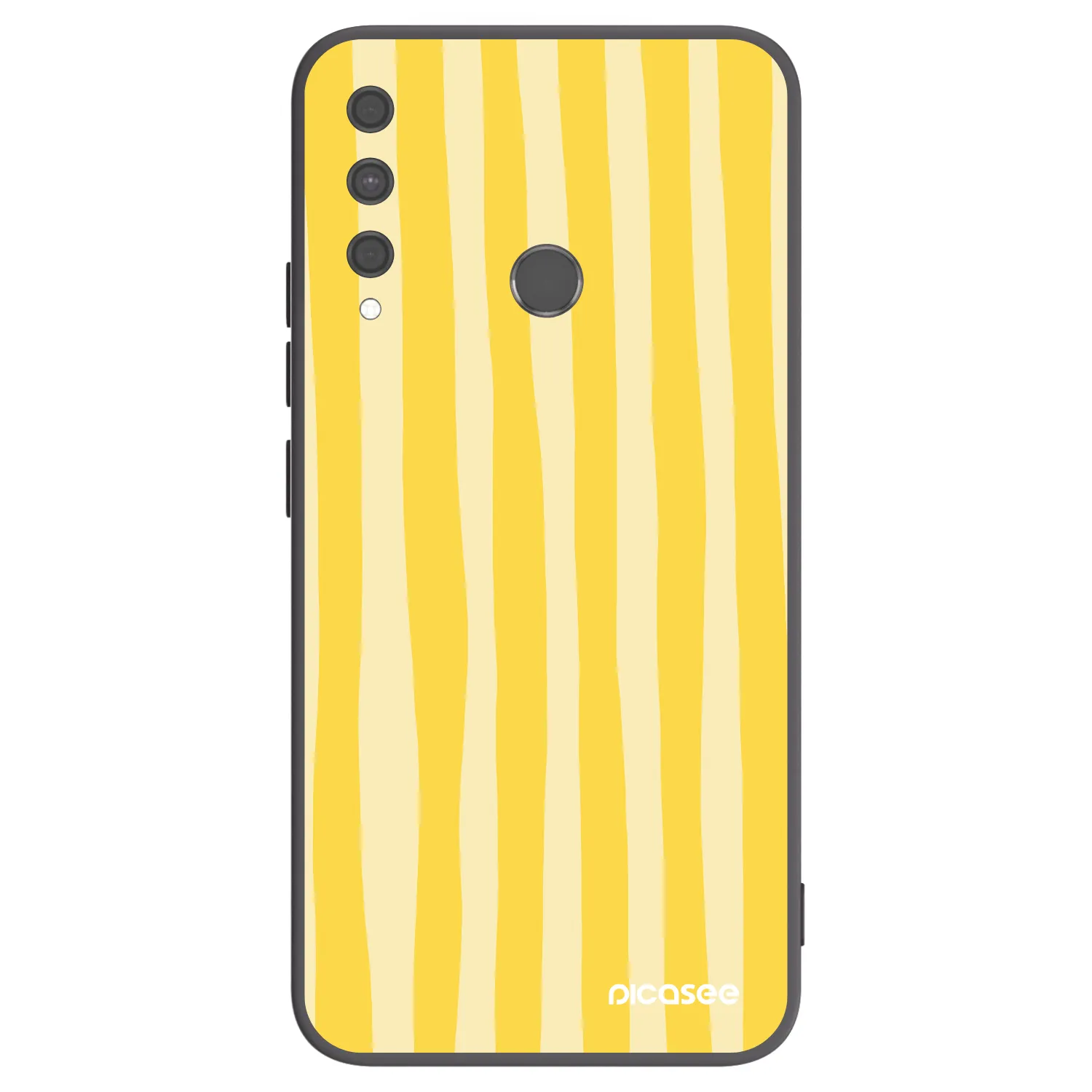 Picasee Μαύρη θήκη σιλικόνης για Huawei P40 Lite E - Lines lemon