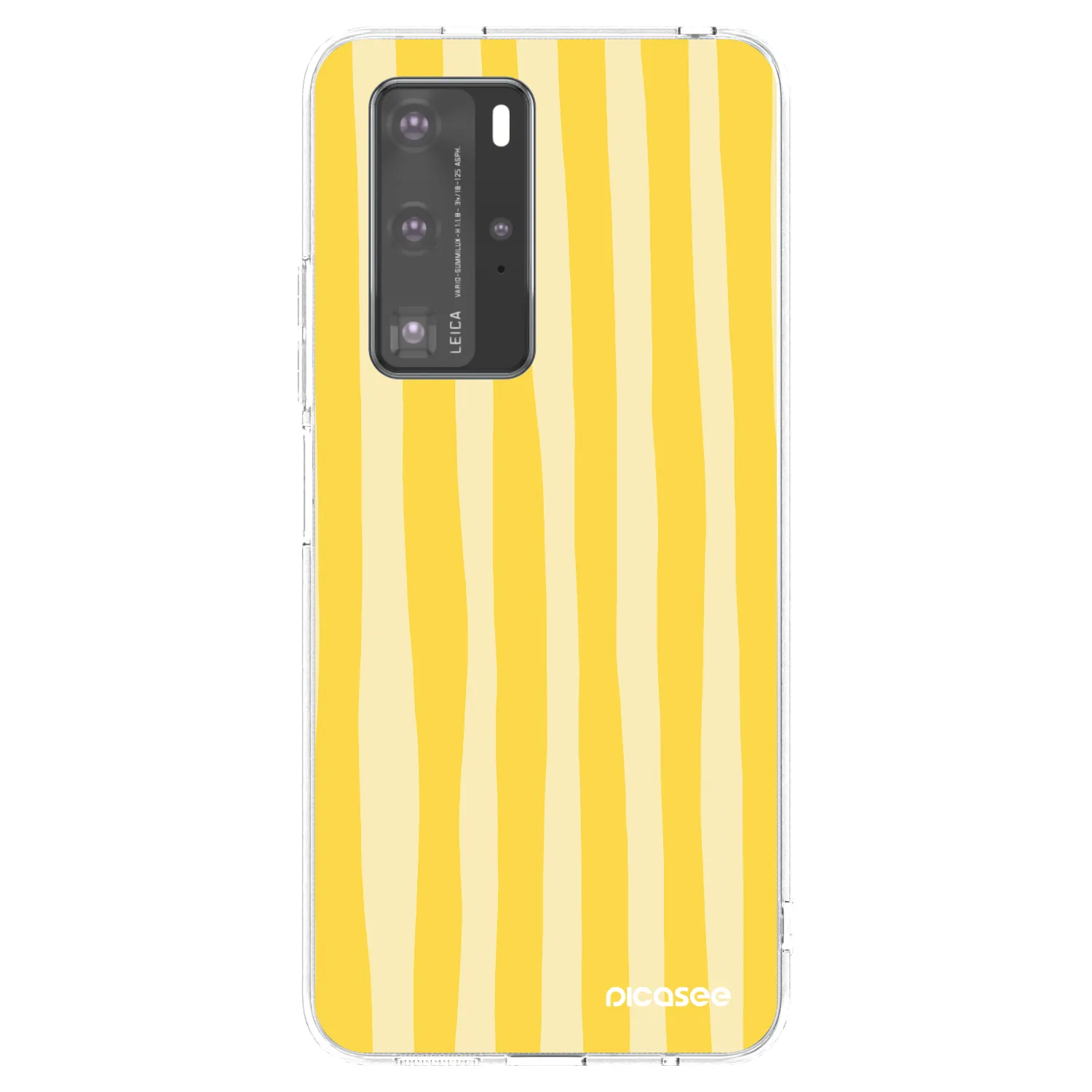 Picasee διαφανής θήκη σιλικόνης Huawei P40 Pro - Lines lemon