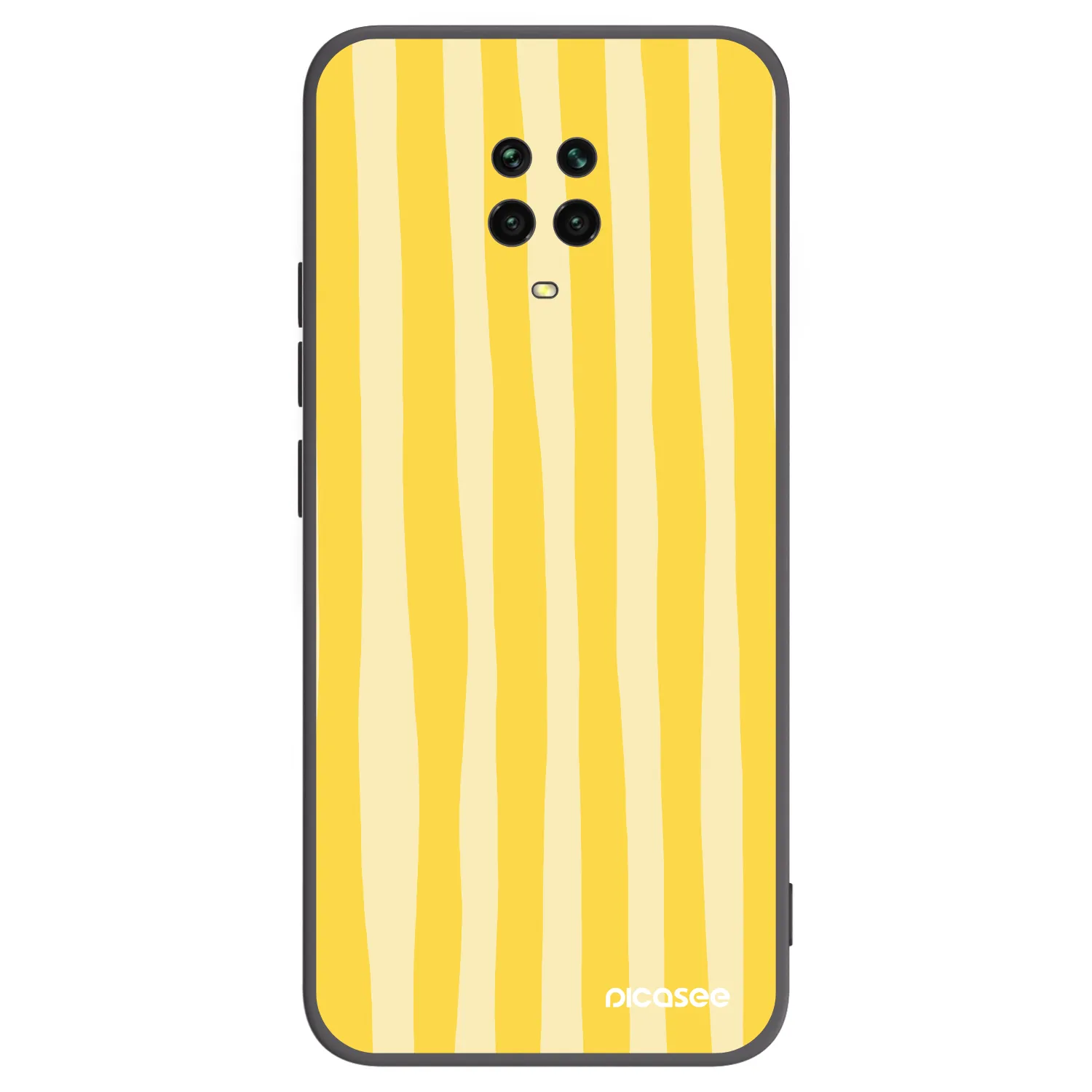 Picasee Μαύρη θήκη σιλικόνης για Xiaomi Redmi Note 9 Pro - Lines lemon