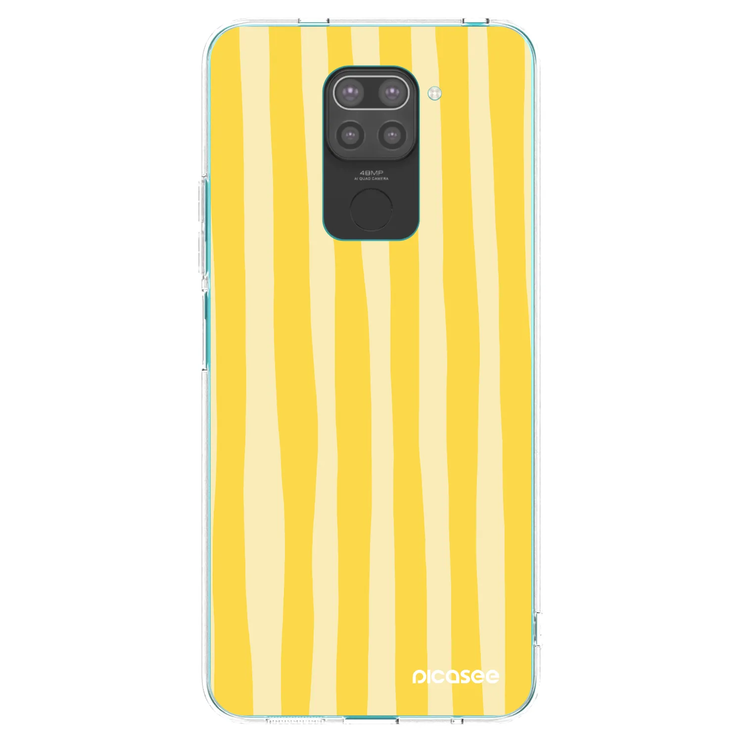 Picasee Μαύρη θήκη σιλικόνης για Xiaomi Redmi Note 9 - Lines lemon