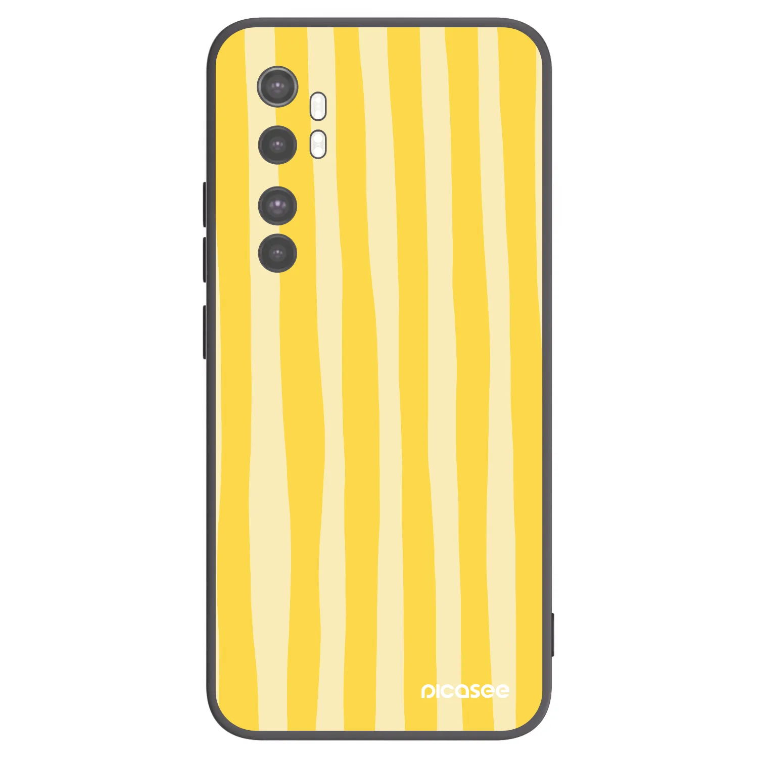 Picasee Μαύρη θήκη σιλικόνης για Xiaomi Mi Note 10 Lite - Lines lemon