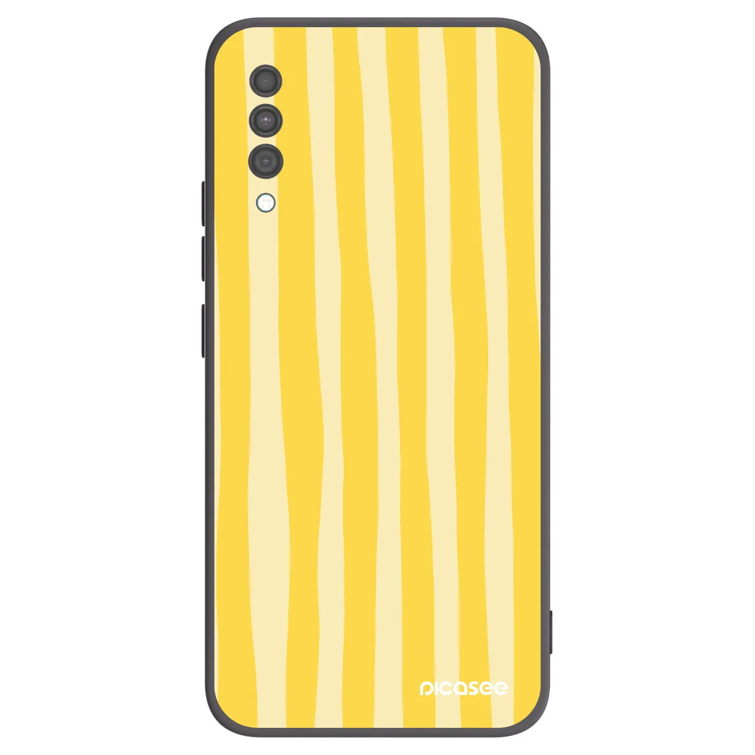 Picasee Μαύρη θήκη σιλικόνης για Samsung Galaxy A30s A307F - Lines lemon
