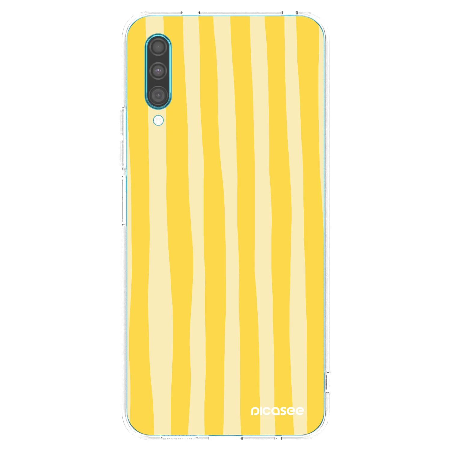 Picasee διαφανής θήκη σιλικόνης Samsung Galaxy A30s A307F - Lines lemon